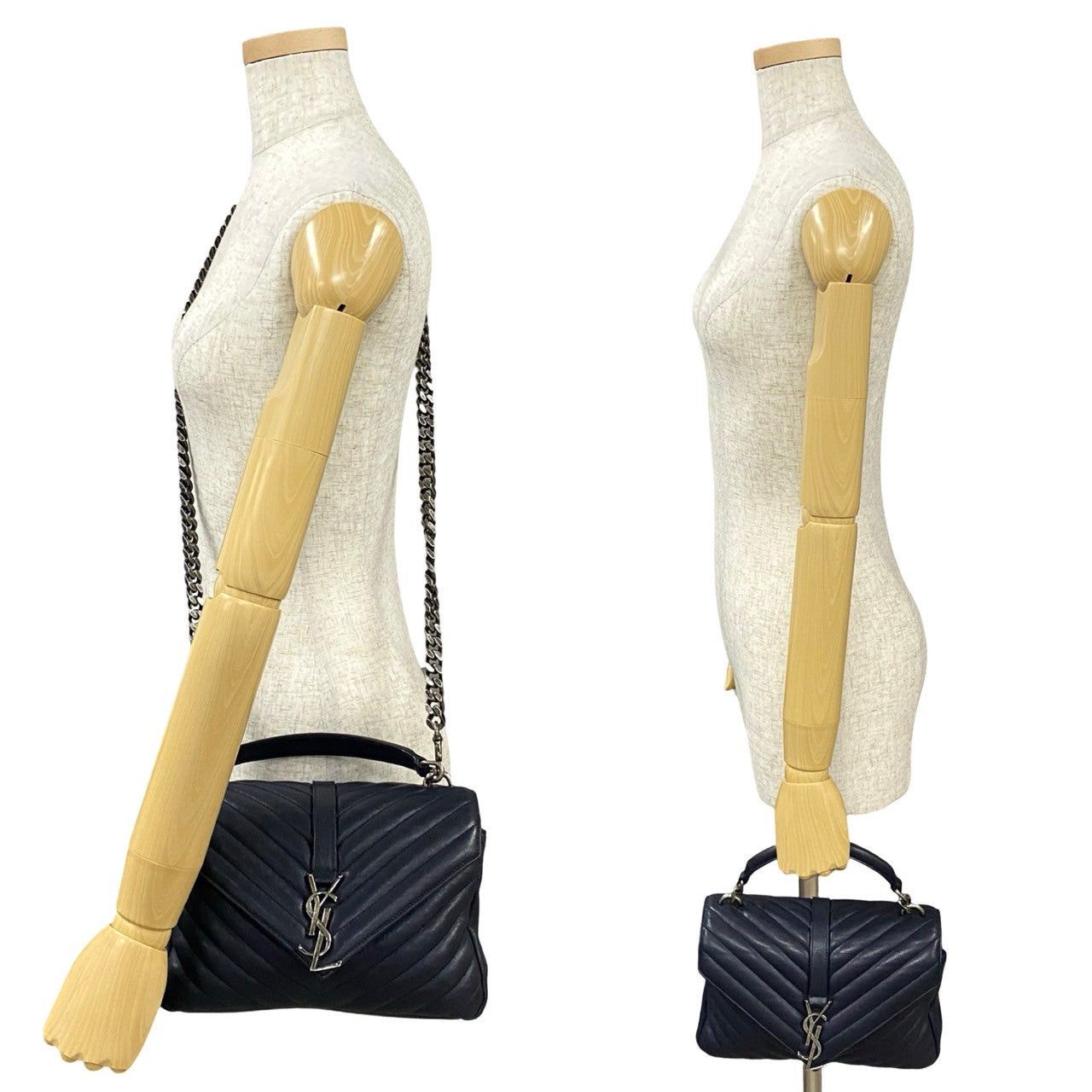 Yves Saint Laurent Yves Saint Laurent Shoulder Bag Blue Leather Size ONE SIZE - 2 Thumbnail