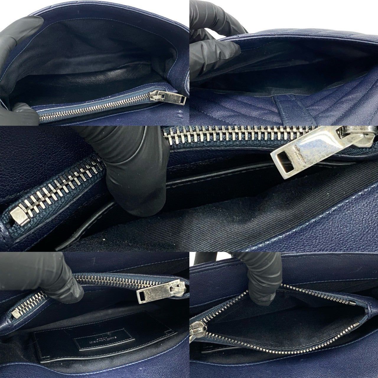 Yves Saint Laurent Yves Saint Laurent Shoulder Bag Blue Leather Size ONE SIZE - 8 Thumbnail