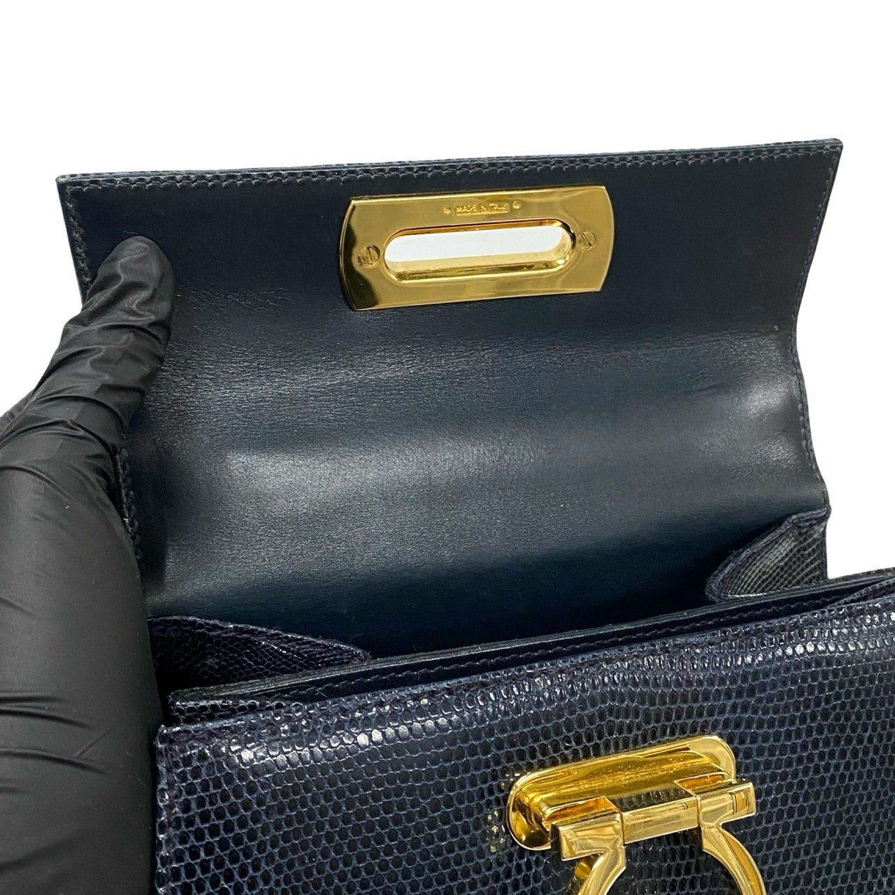 Salvatore Ferragamo Salvatore Ferragamo Shoulder Bag Blue Leather - Exotic Size ONE SIZE - 8 Thumbnail