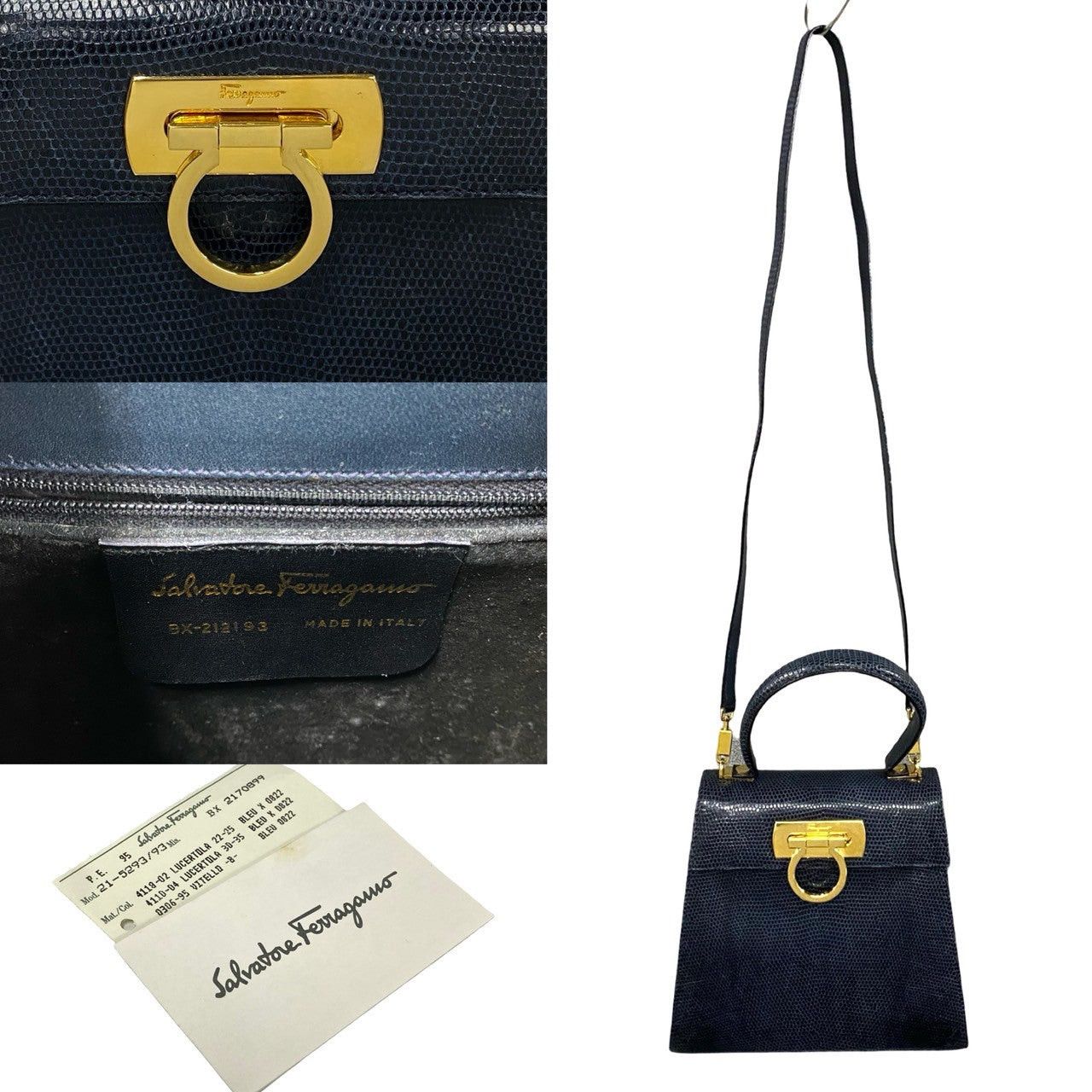 Salvatore Ferragamo Salvatore Ferragamo Shoulder Bag Blue Leather - Exotic Size ONE SIZE - 3 Thumbnail
