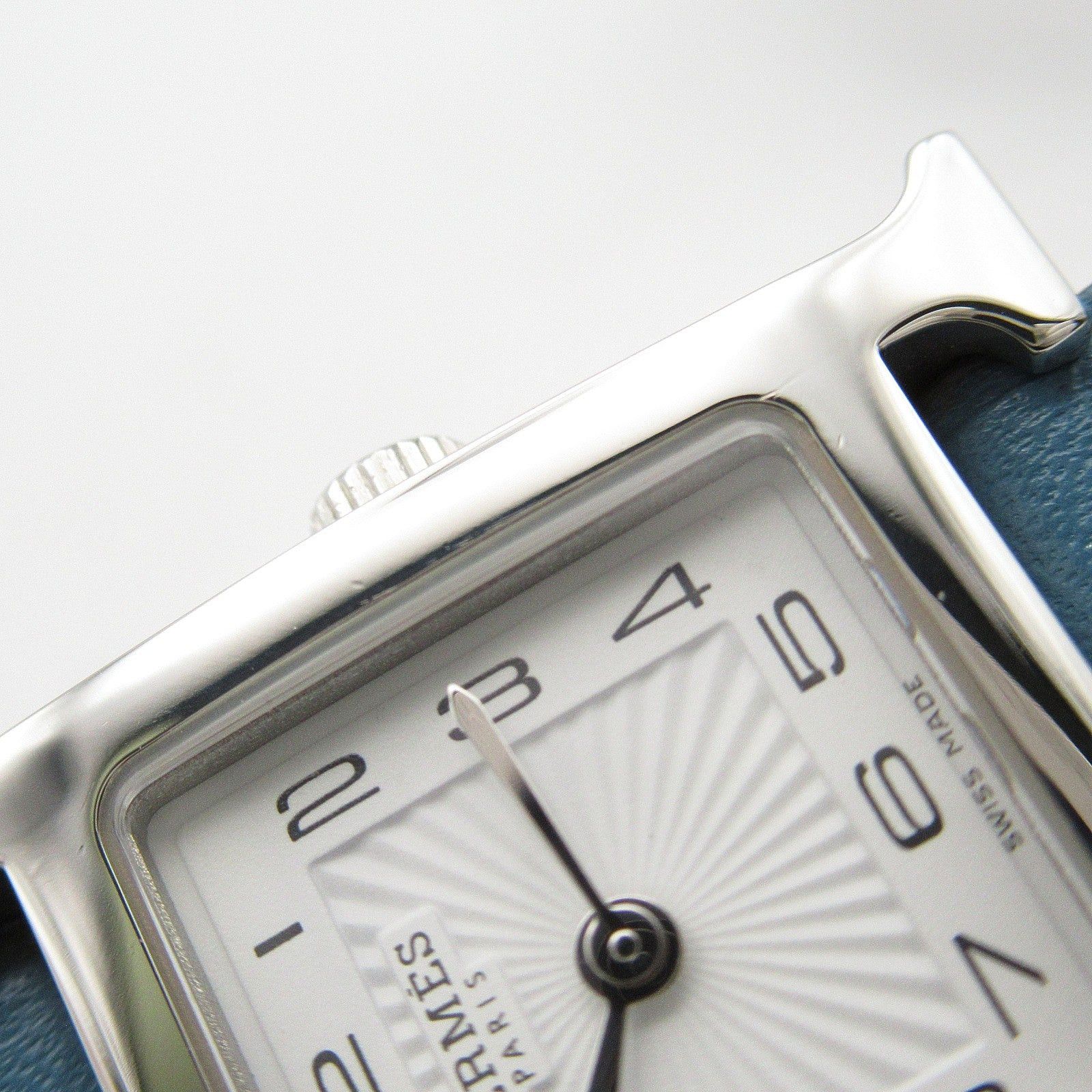 Hermes Hermes H Watch Mini Double Tour Women Quartz Stainless Steel Leather Belt White Size ONE SIZE - 12 Thumbnail