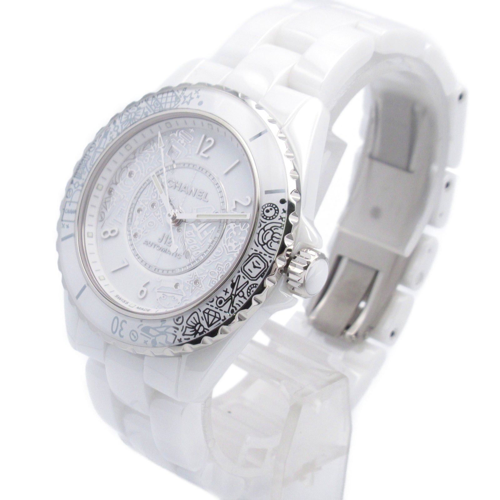 Chanel Chanel J12-20 12P Diamond Mens Watch Automatic Winding Ceramic White Size ONE SIZE - 2 Thumbnail