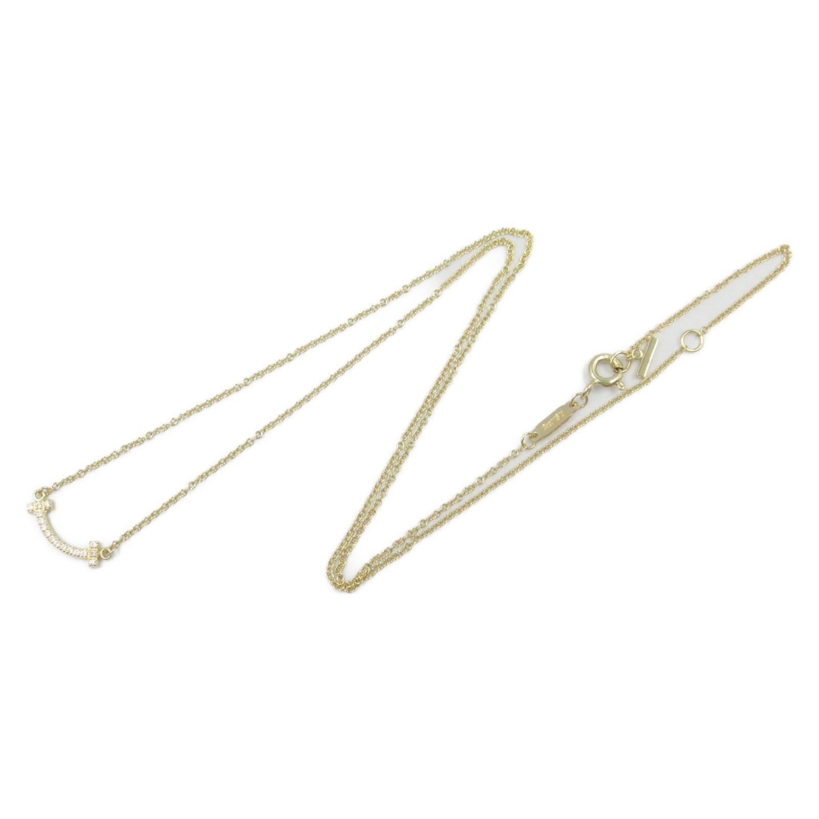 Tiffany & Co. Tiffany Co T Smile Mini Necklace Diamond K18 (Yellow Gold) Clear Size ONE SIZE - 3 Thumbnail