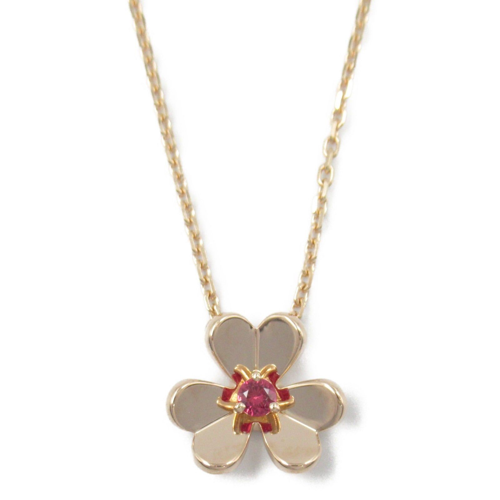 Van Cleef & Arpels Van Cleef Arpels Frivole Necklace Mini Ruby K18Pg (Pink Gold) Red Size ONE SIZE - 2 Thumbnail