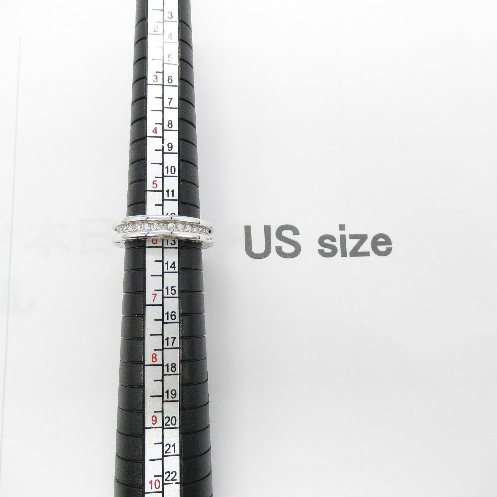 Bvlgari Bvlgari B Zero One Ring 1Belt Full Diamond K18Wg (White Gold) Clear Size ONE SIZE - 7 Thumbnail