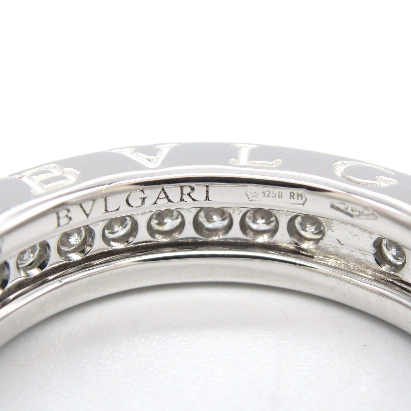 Bvlgari Bvlgari B Zero One Ring 1Belt Full Diamond K18Wg (White Gold) Clear Size ONE SIZE - 4 Thumbnail