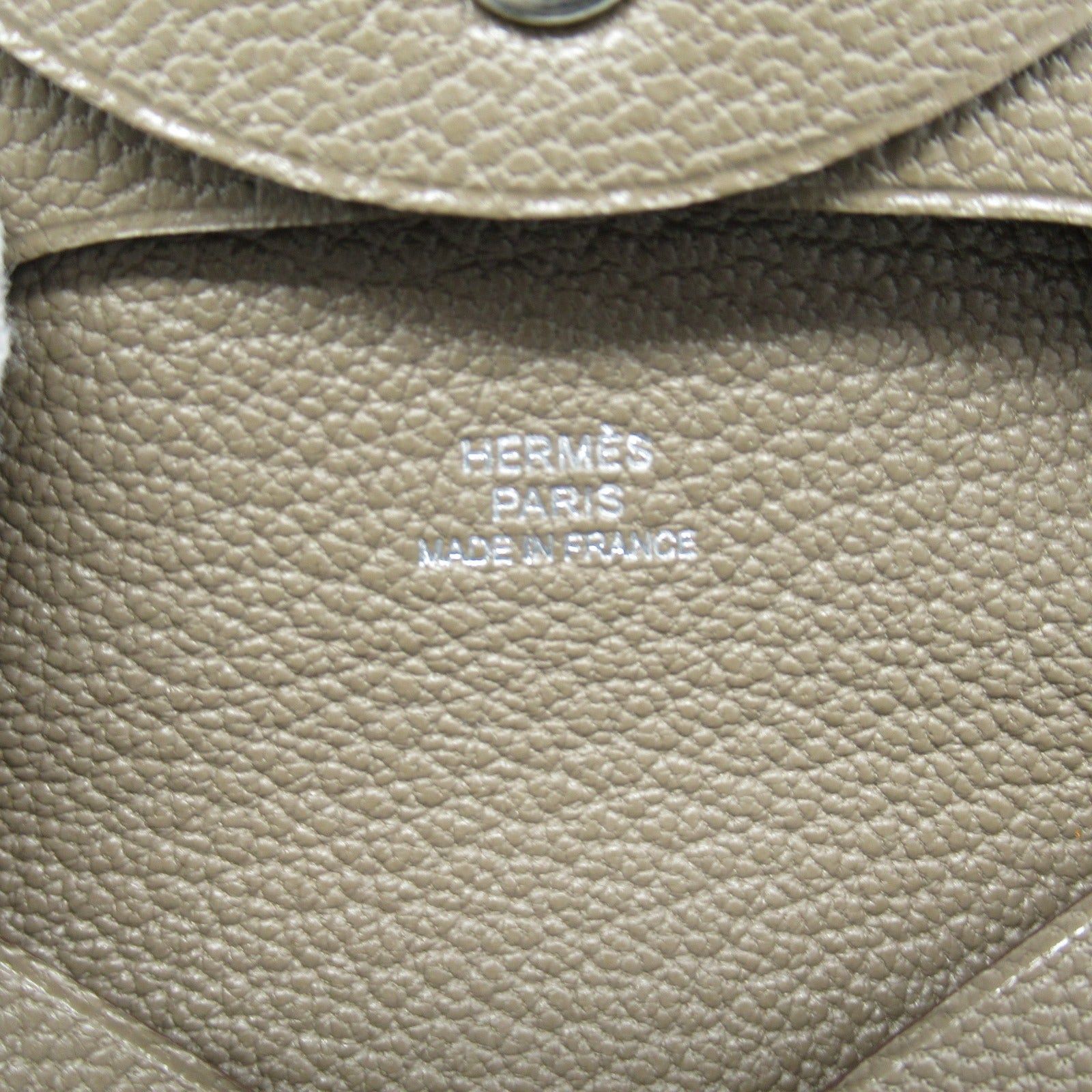 Hermes Hermes Bastia Etoupe Coin Purse Leather Chevre Brown Silver Hardware T Stamp Size ONE SIZE - 6 Thumbnail