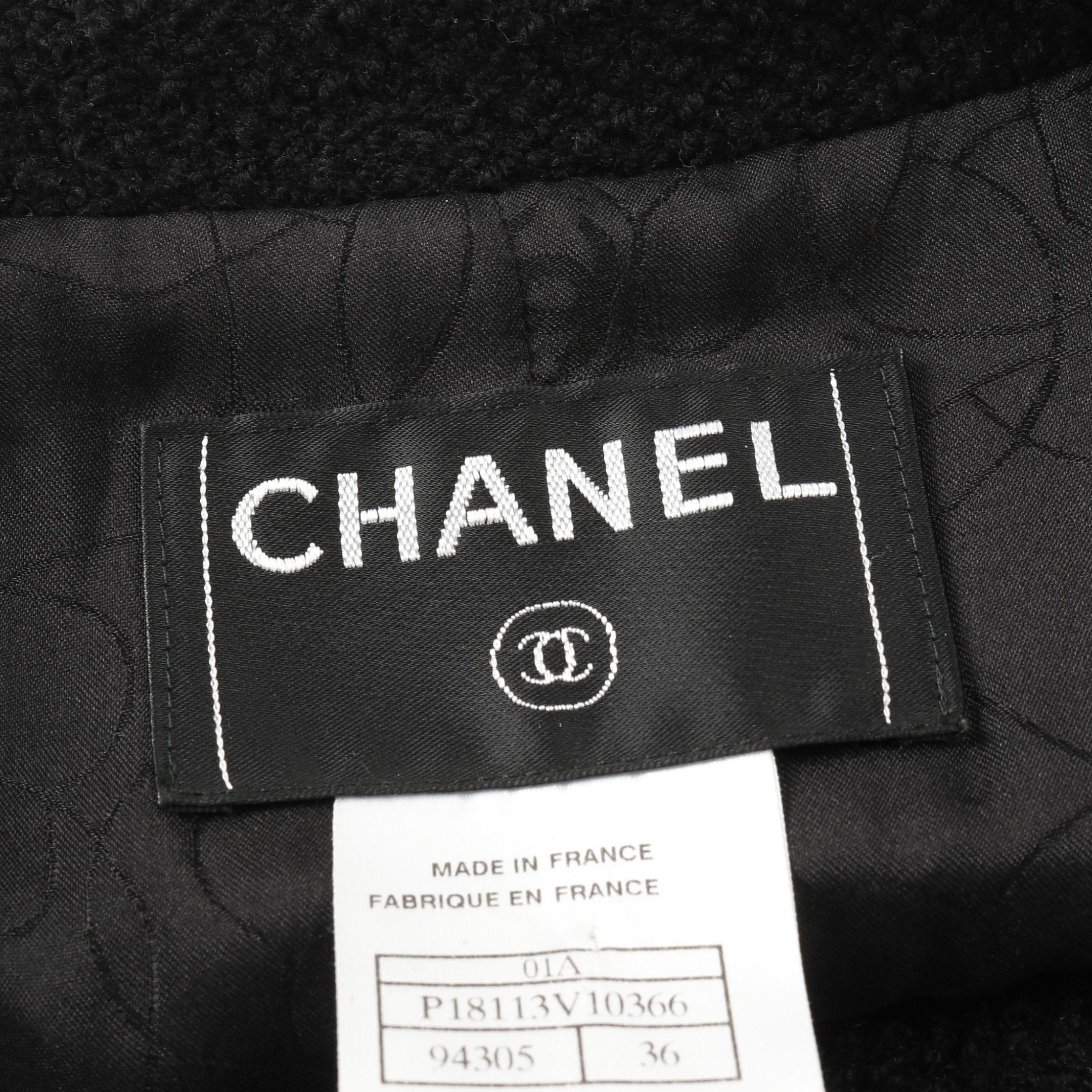 Chanel Chanel Tweed Jacket Wool Nylon Black 01A Size ONE SIZE - 3 Thumbnail