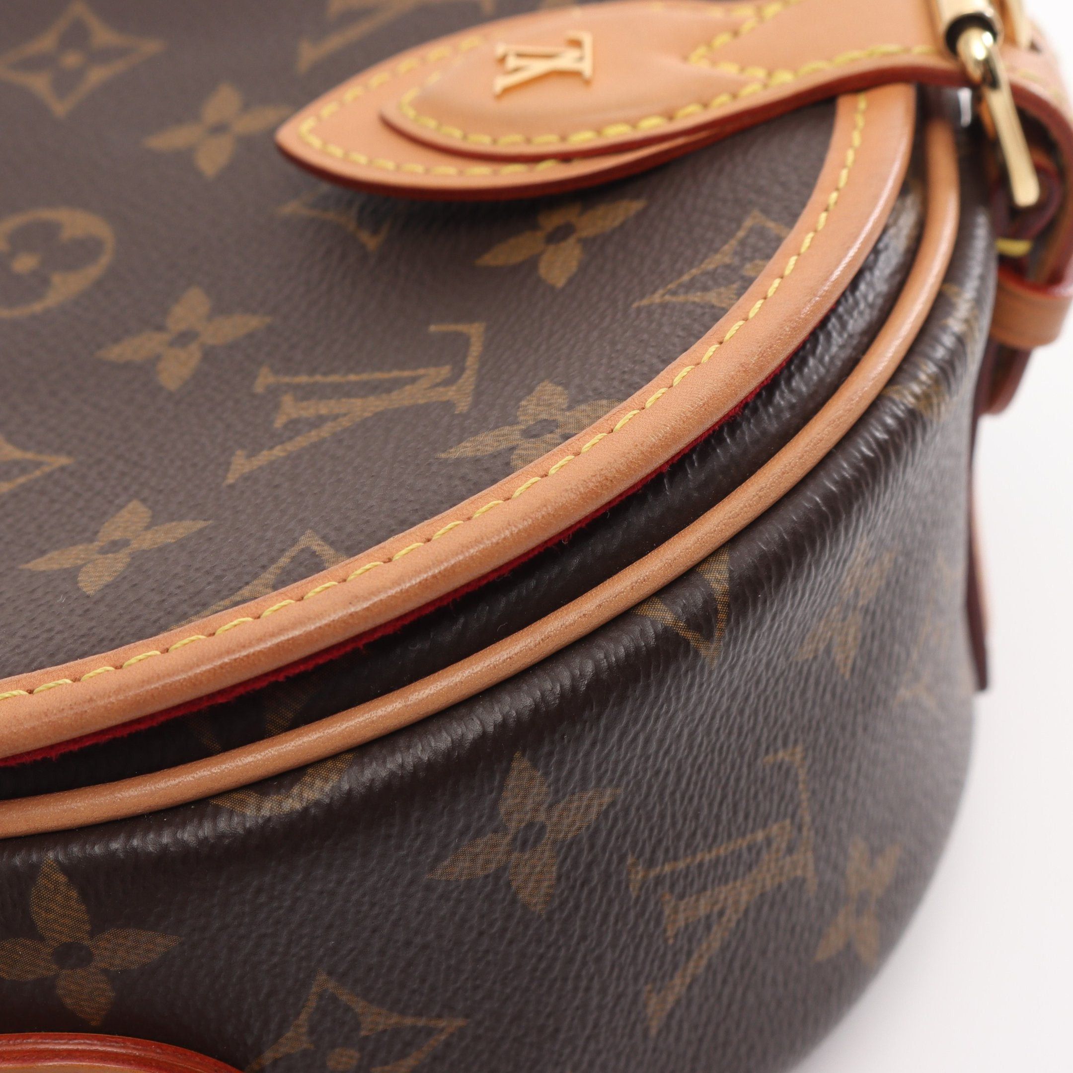 Louis Vuitton Louis Vuitton Tambourine Monogram Shoulder Bag Leather Brown Size ONE SIZE - 6 Thumbnail