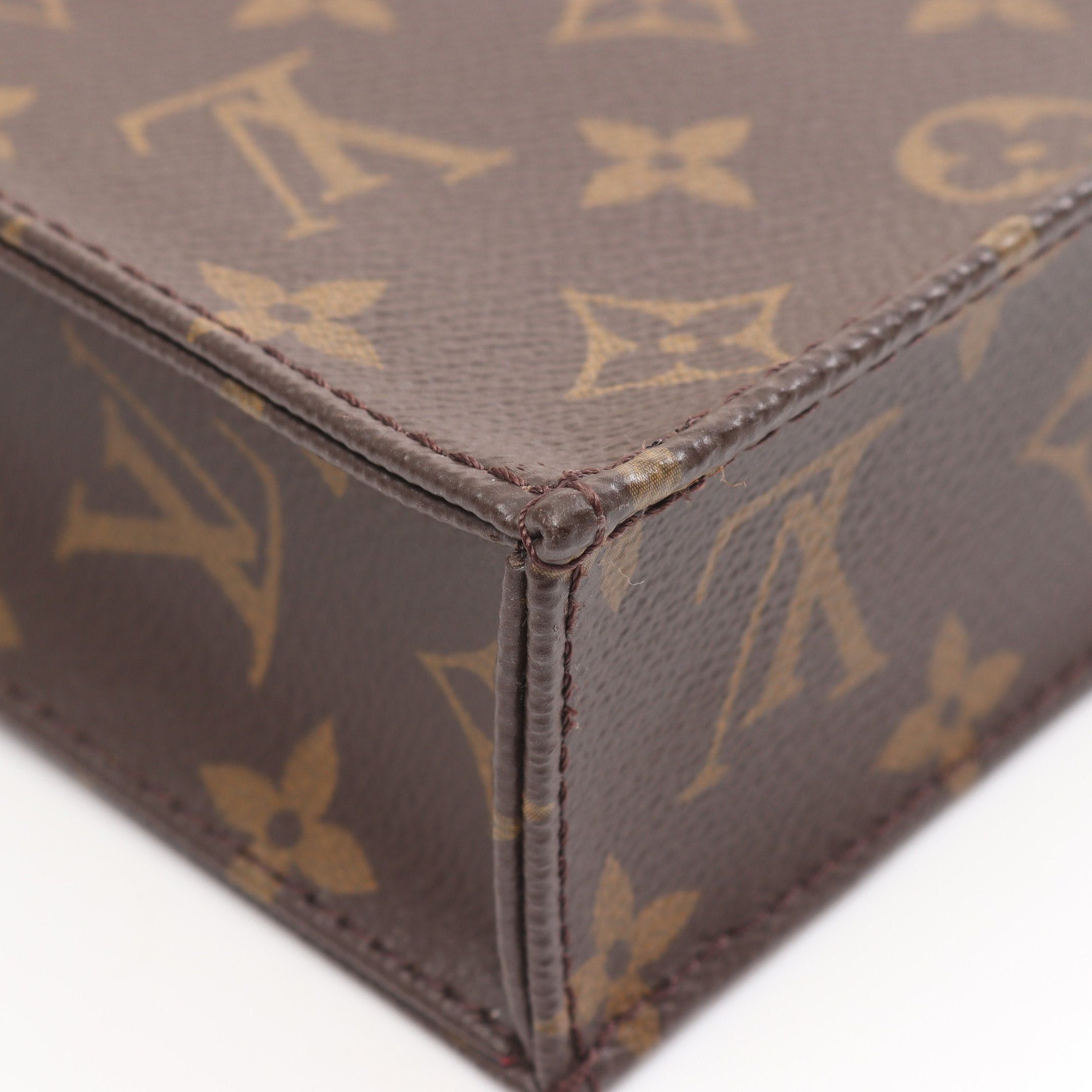 Louis Vuitton Louis Vuitton Petite Sac Plat Monogram Handbag Leather Brown Size ONE SIZE - 6 Thumbnail