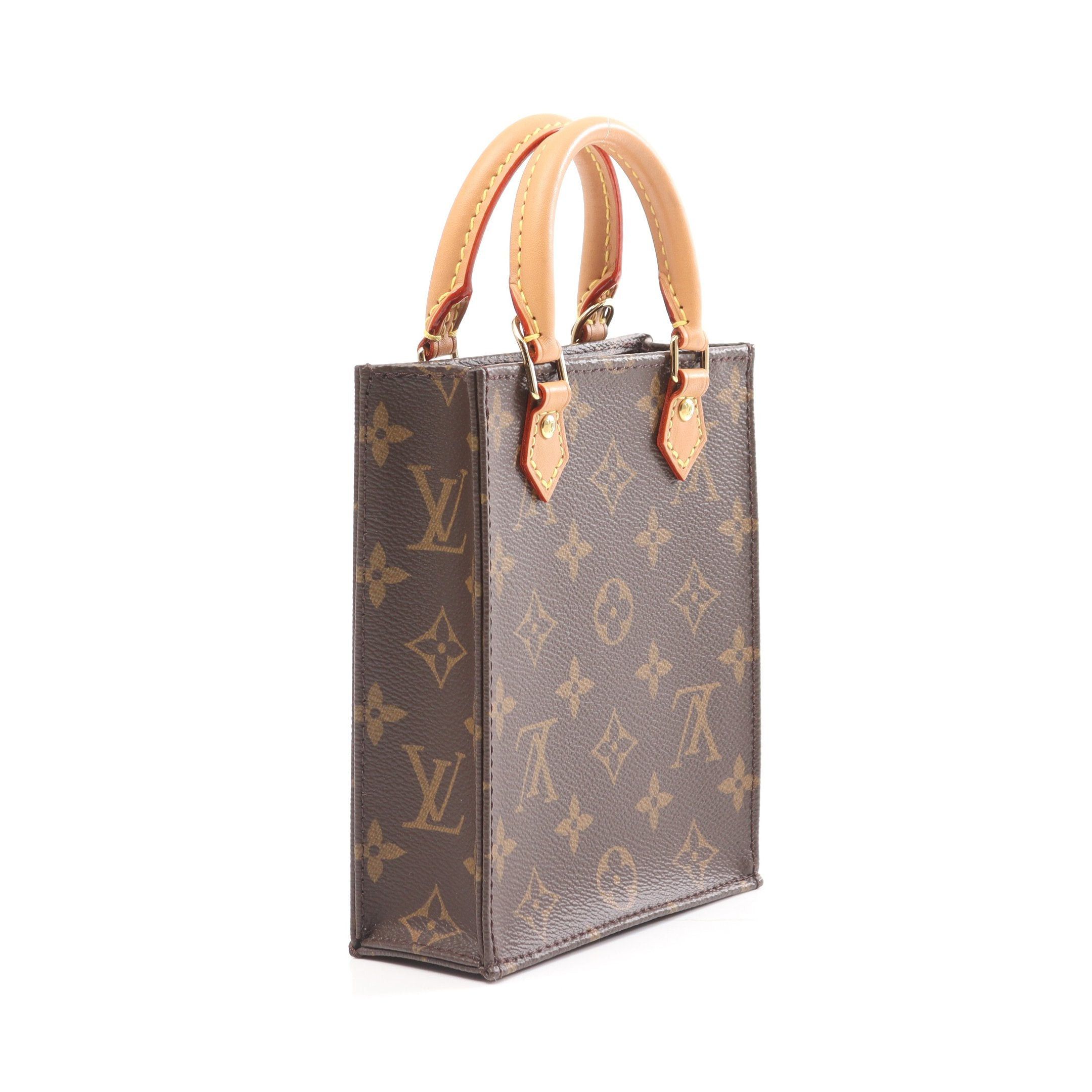 Louis Vuitton Louis Vuitton Petite Sac Plat Monogram Handbag Leather Brown Size ONE SIZE - 2 Thumbnail