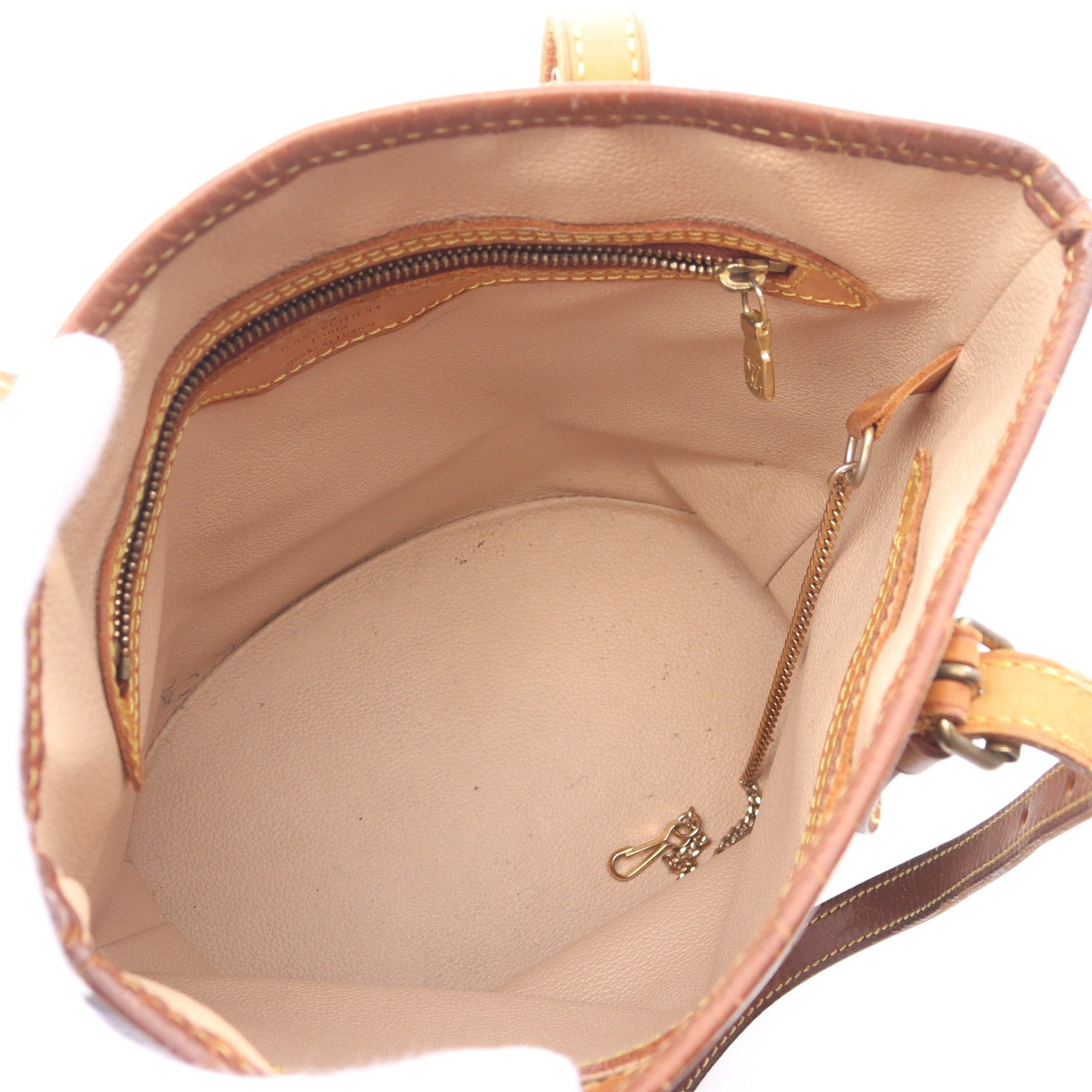 Louis Vuitton Louis Vuitton Bucket Pm Monogram Handbag Leather Brown Size ONE SIZE - 3 Thumbnail