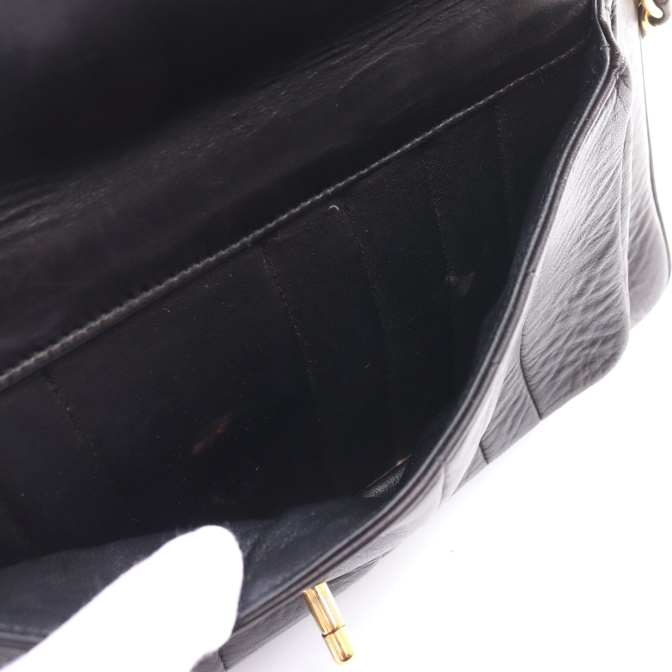 Chanel Chanel Mademoiselle Chain Shoulder Bag Tote Lambskin Black Gold Hardware Turn Lock Size ONE SIZE - 11 Thumbnail