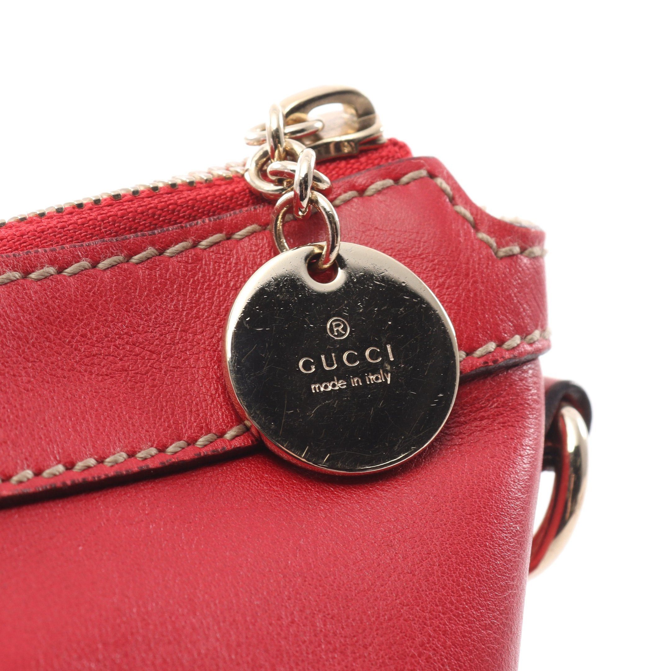 Gucci Gucci One Shoulder Bag Leather Red Size ONE SIZE - 9 Thumbnail