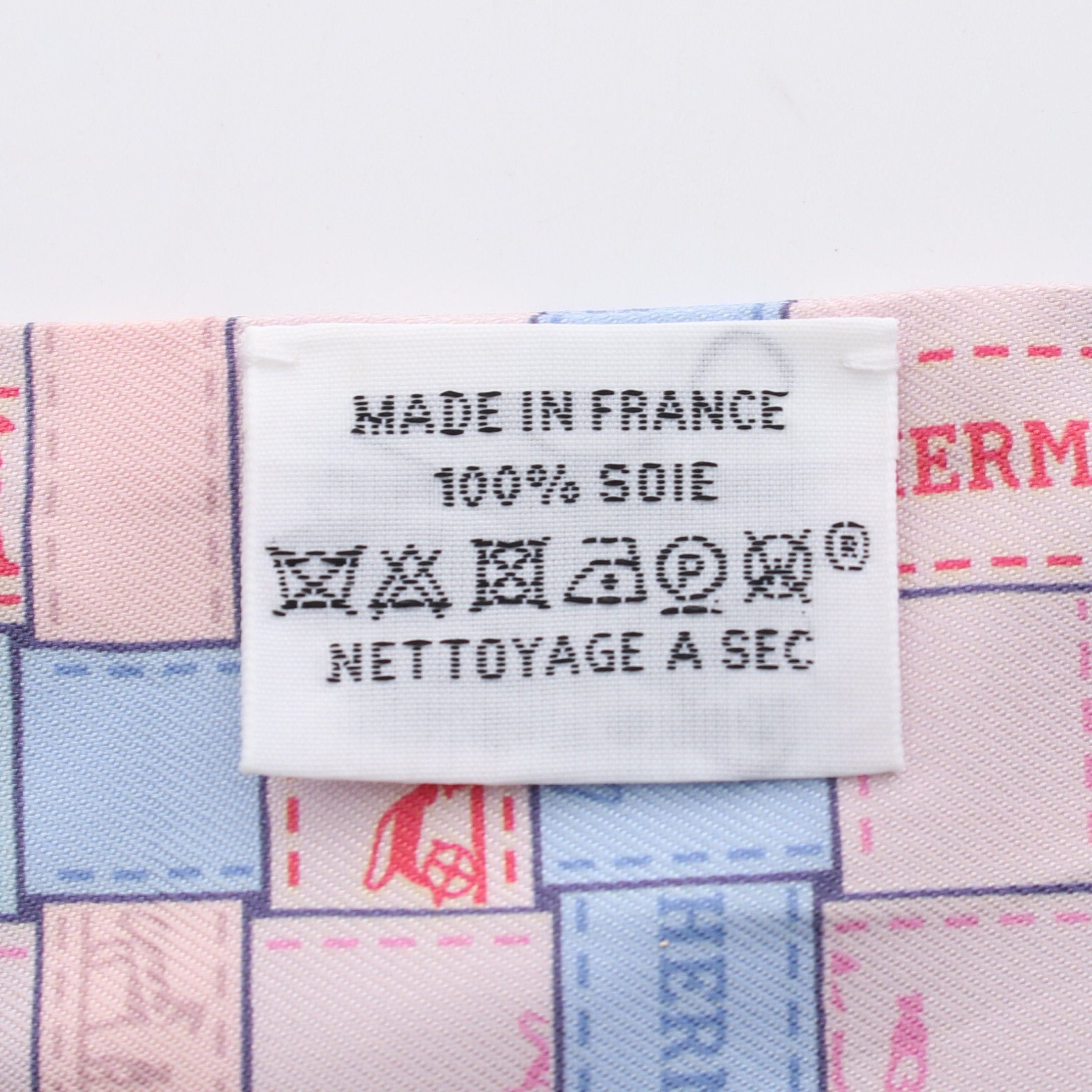 Hermes Hermes Twilly Bolduc Check Ribbon Scarf Silk Light Pink Blue Size ONE SIZE - 3 Thumbnail