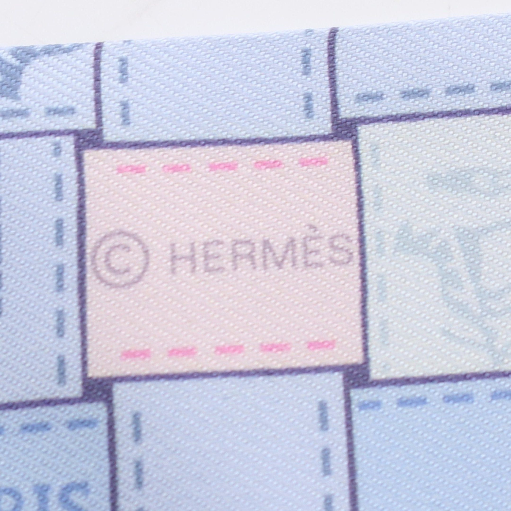 Hermes Hermes Twilly Bolduc Check Ribbon Scarf Silk Light Pink Blue Size ONE SIZE - 2 Thumbnail