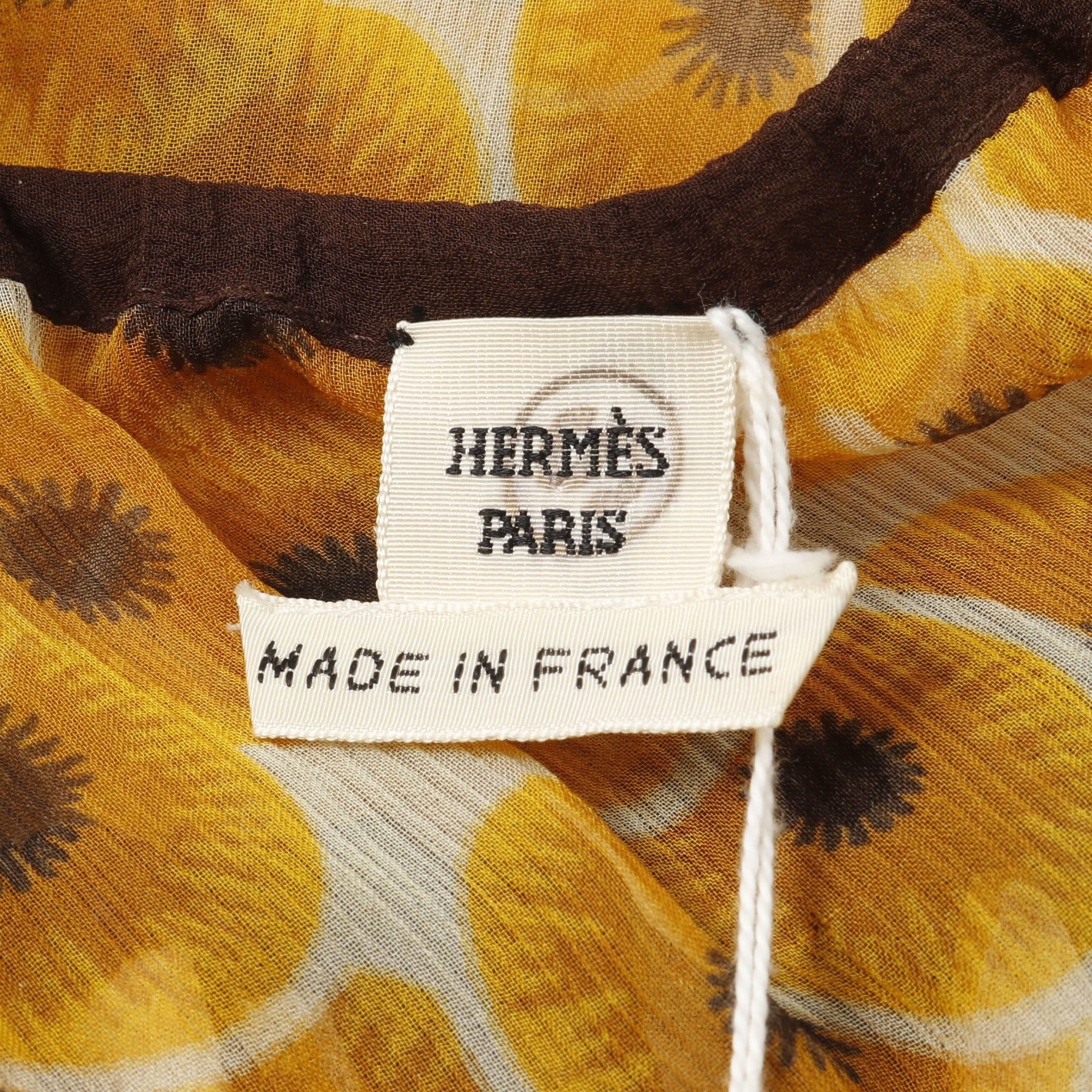 Hermes Hermes Blouse Silk Orange Black Ivory Size ONE SIZE - 3 Thumbnail