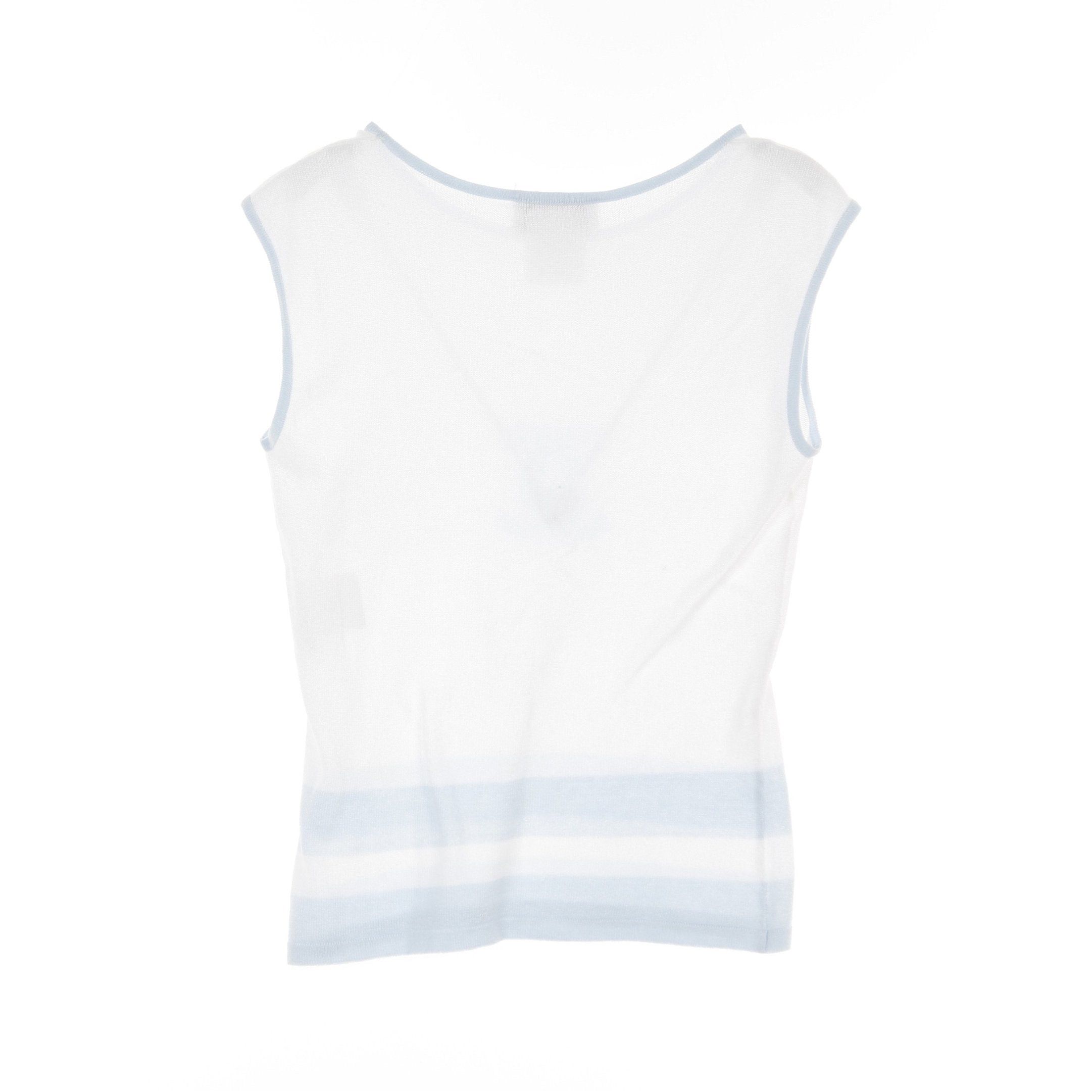 Chanel Chanel Coco Mark Vest Cotton White Light Blue Size ONE SIZE - 2 Thumbnail