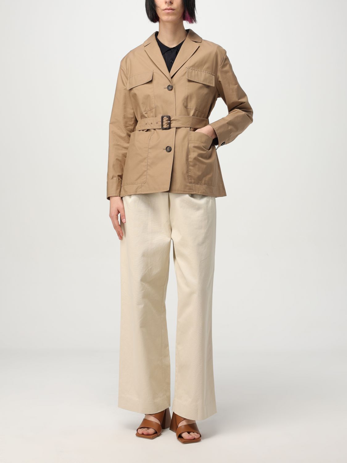 Max Mara Max Mara Jacket Woman Beige Size M / US 6-8 / IT 42-44 - 2 Thumbnail