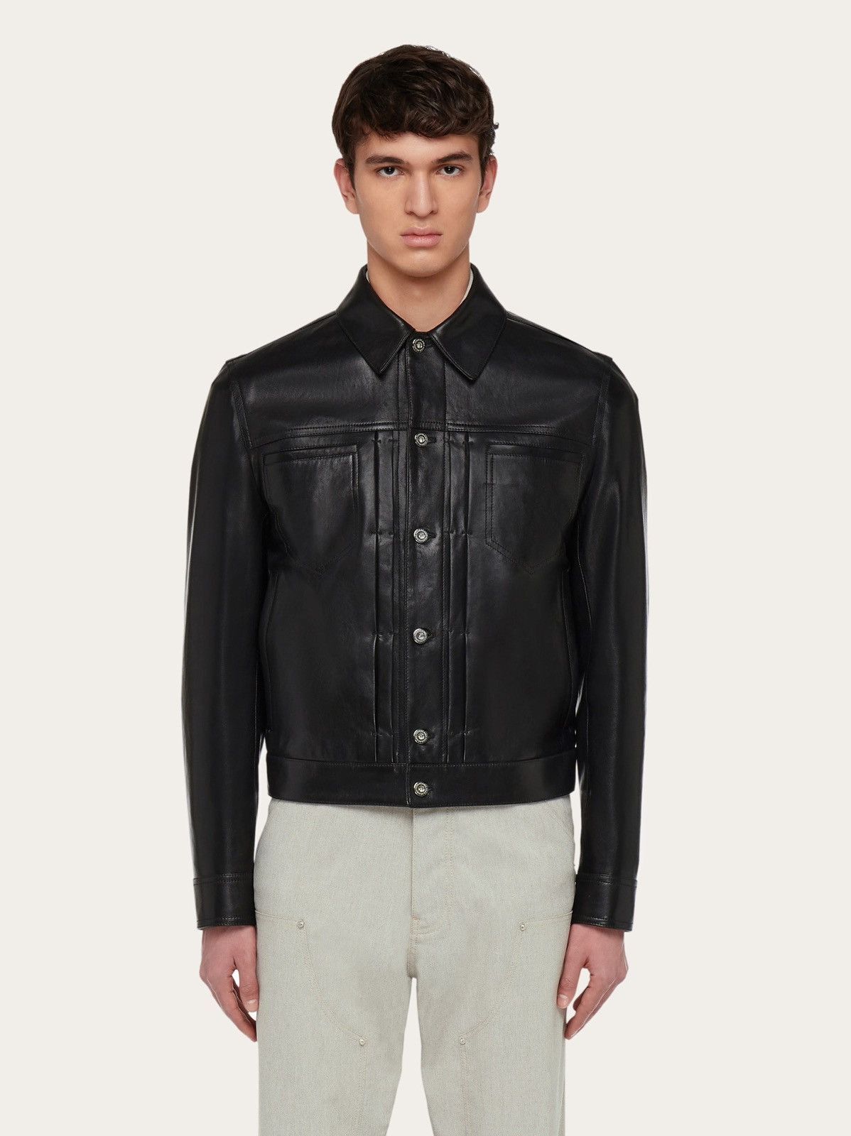 Salvatore Ferragamo $6.8K VALUE Leather Jacket Size US XXL / EU 58 / 5 - 2 Thumbnail