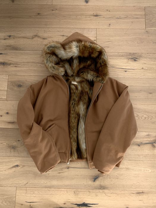 Fear of God New Fear Of God full zip jacket faux fur hoodie rust M