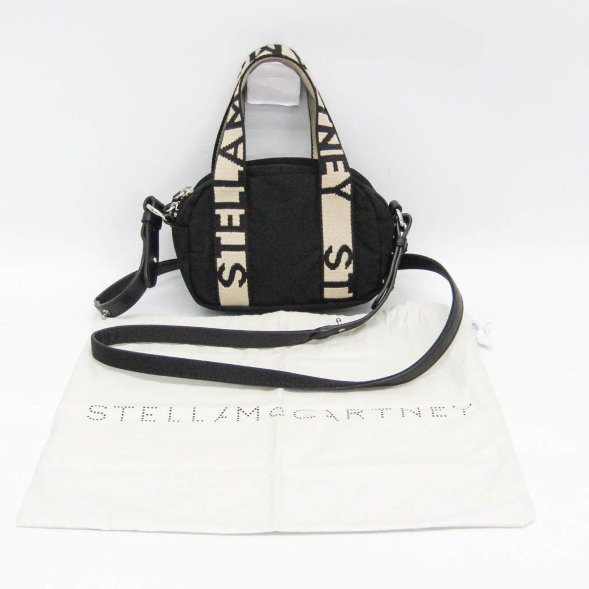 Stella McCartney Stella McCartney Logo Small 700127 W8729 Women's Polyester,Nylon Handbag,Shoulder Bag Beige,Black Size ONE SIZE - 2 Thumbnail