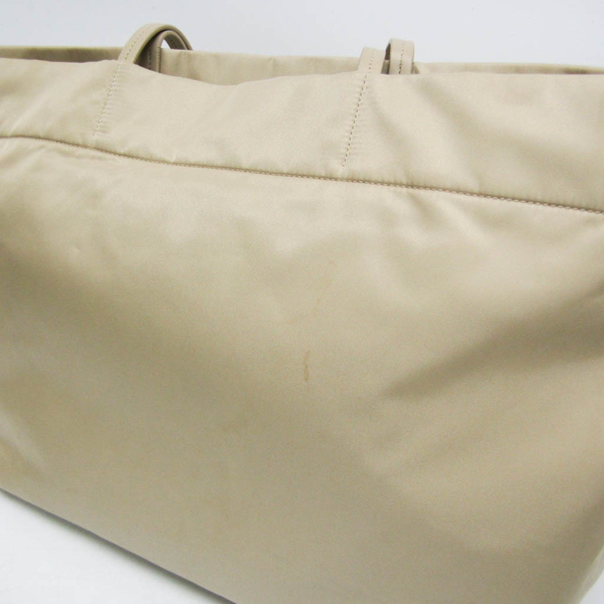 Prada Prada RE-NYLON Women's Nylon,Leather Tote Bag Beige Size ONE SIZE - 6 Thumbnail