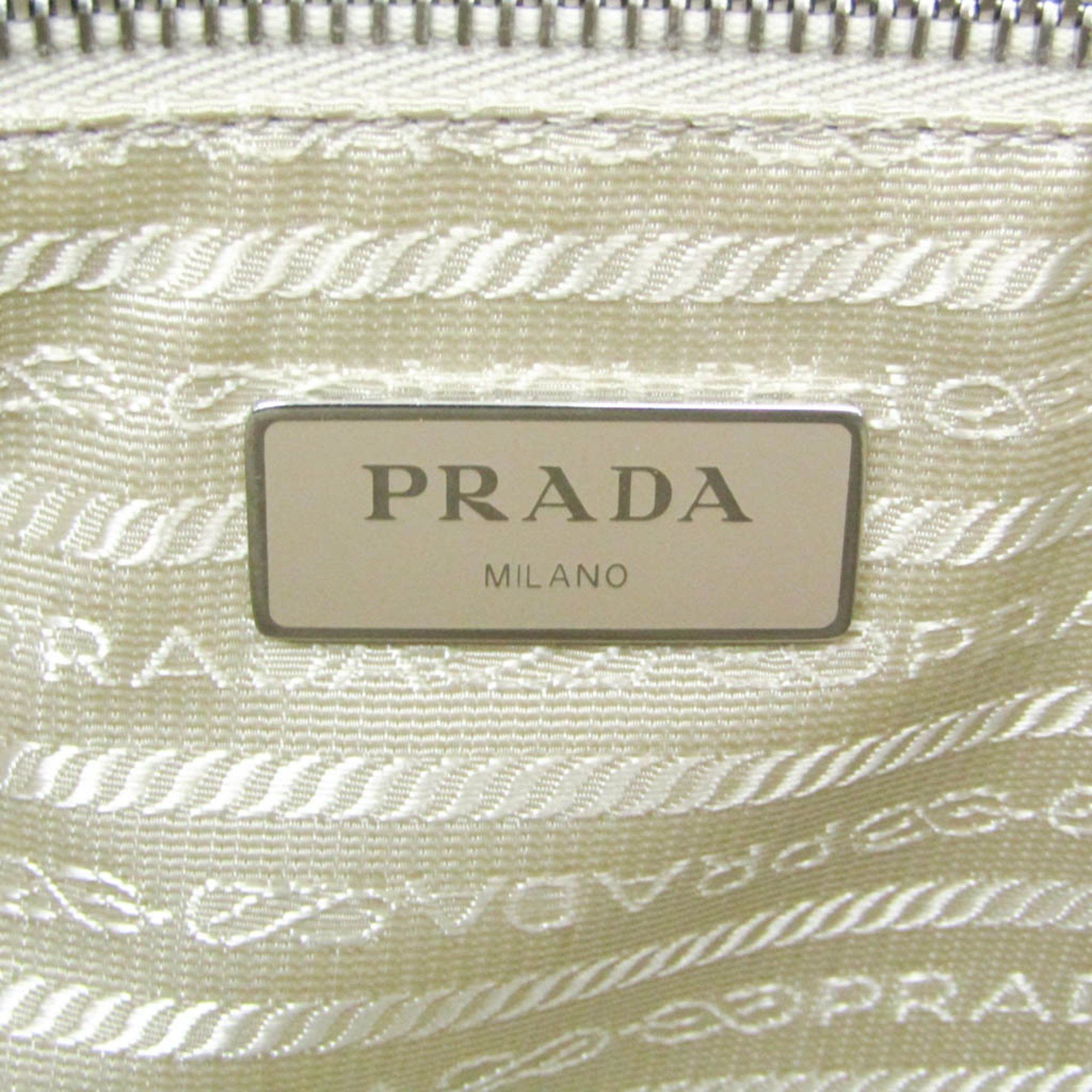 Prada Prada RE-NYLON Women's Nylon,Leather Tote Bag Beige Size ONE SIZE - 11 Thumbnail