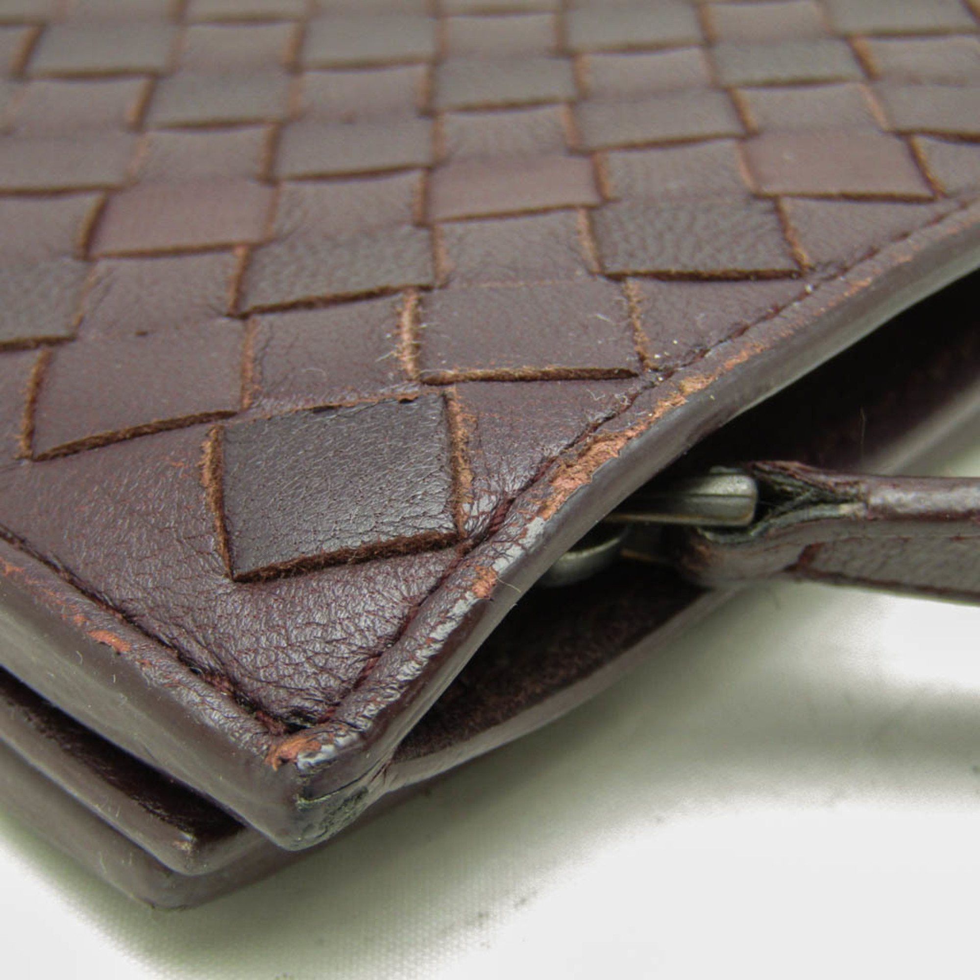 Bottega Veneta Bottega Veneta Intrecciato Men's Leather Long Wallet (bi-fold) Dark Purple Size ONE SIZE - 9 Thumbnail