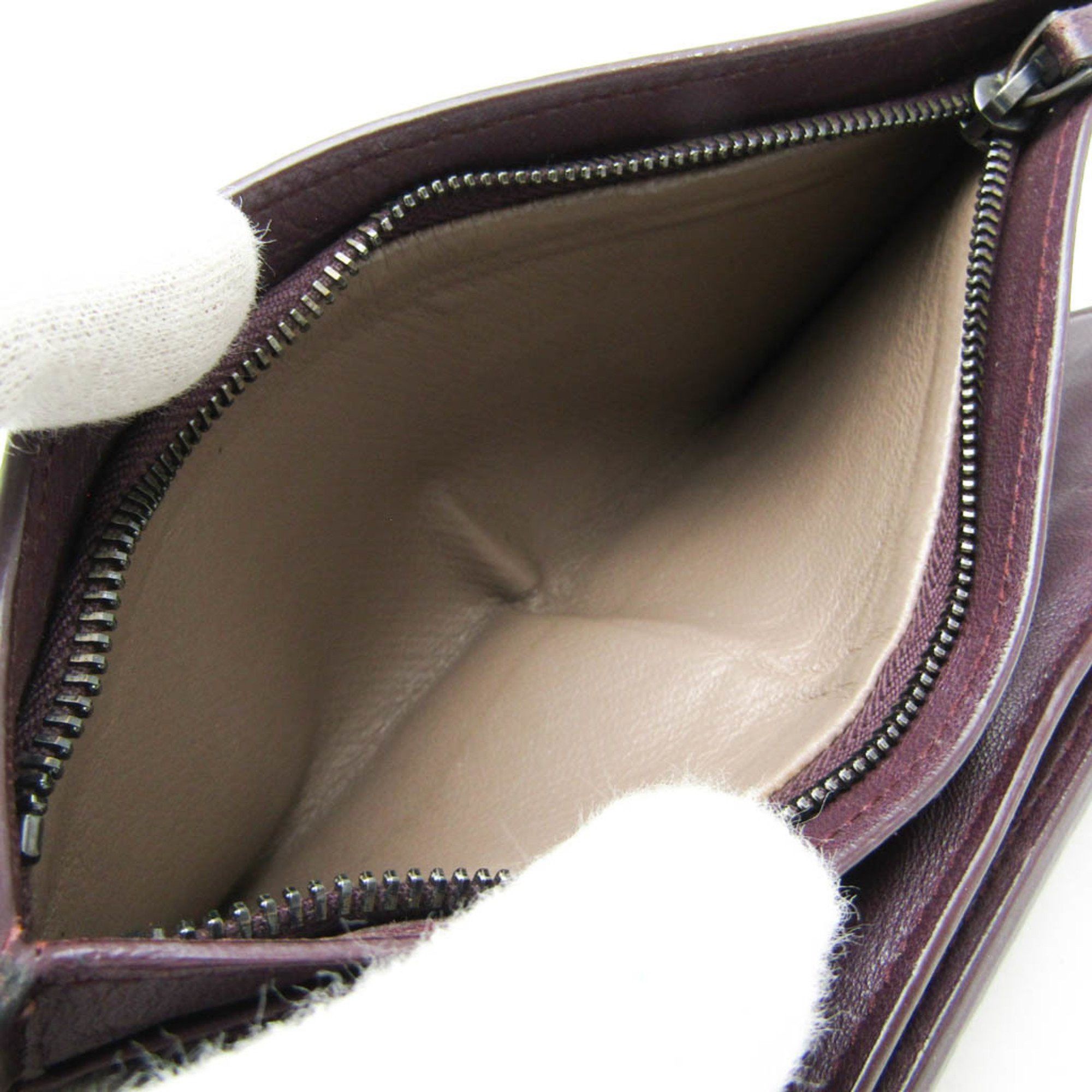 Bottega Veneta Bottega Veneta Intrecciato Men's Leather Long Wallet (bi-fold) Dark Purple Size ONE SIZE - 5 Thumbnail