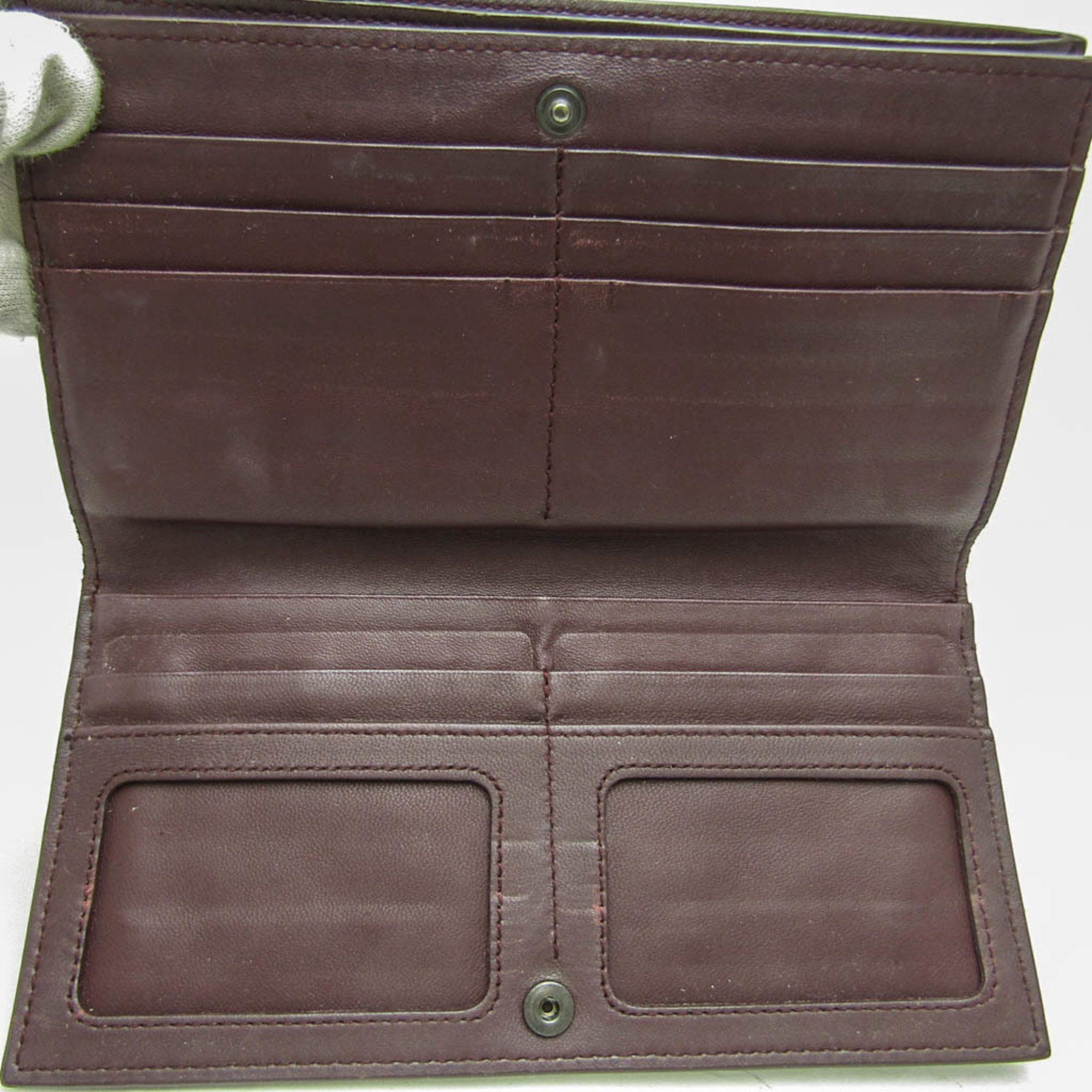 Bottega Veneta Bottega Veneta Intrecciato Men's Leather Long Wallet (bi-fold) Dark Purple Size ONE SIZE - 11 Thumbnail