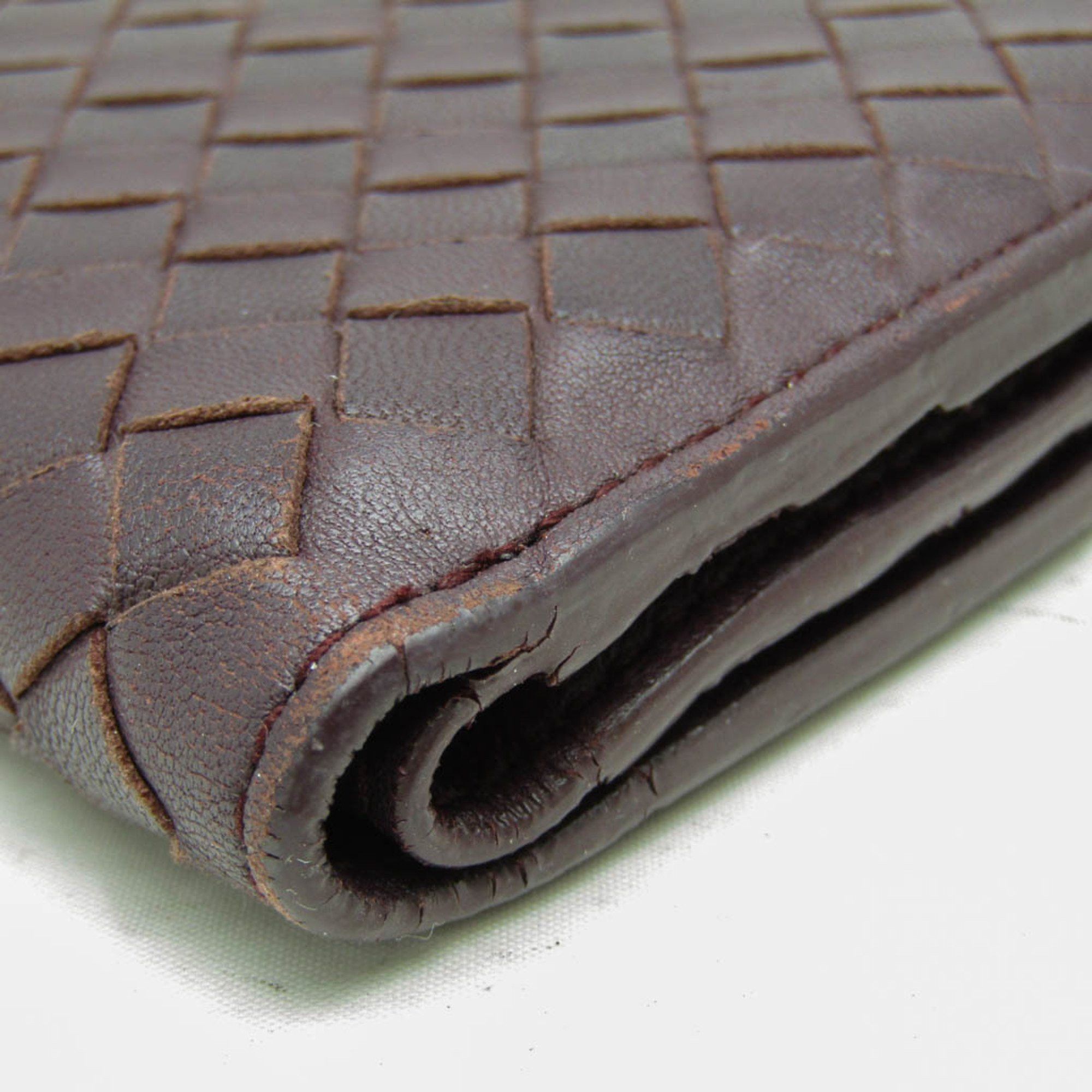 Bottega Veneta Bottega Veneta Intrecciato Men's Leather Long Wallet (bi-fold) Dark Purple Size ONE SIZE - 8 Thumbnail