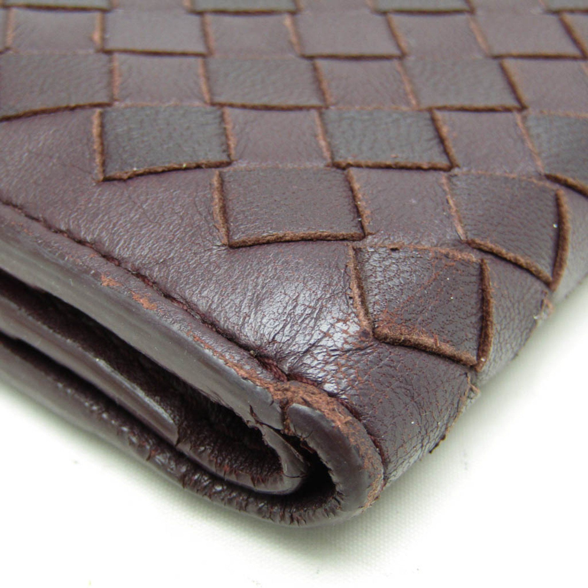 Bottega Veneta Bottega Veneta Intrecciato Men's Leather Long Wallet (bi-fold) Dark Purple Size ONE SIZE - 7 Thumbnail