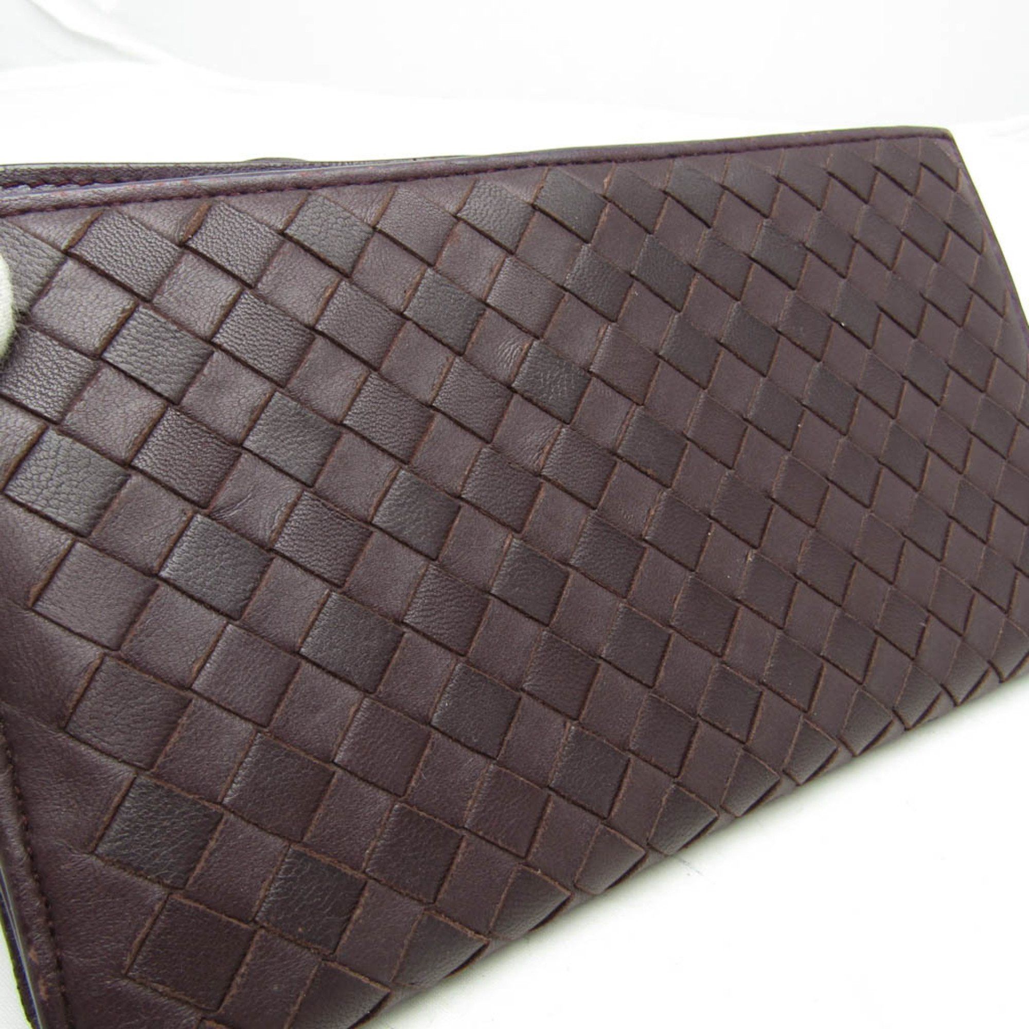 Bottega Veneta Bottega Veneta Intrecciato Men's Leather Long Wallet (bi-fold) Dark Purple Size ONE SIZE - 6 Thumbnail