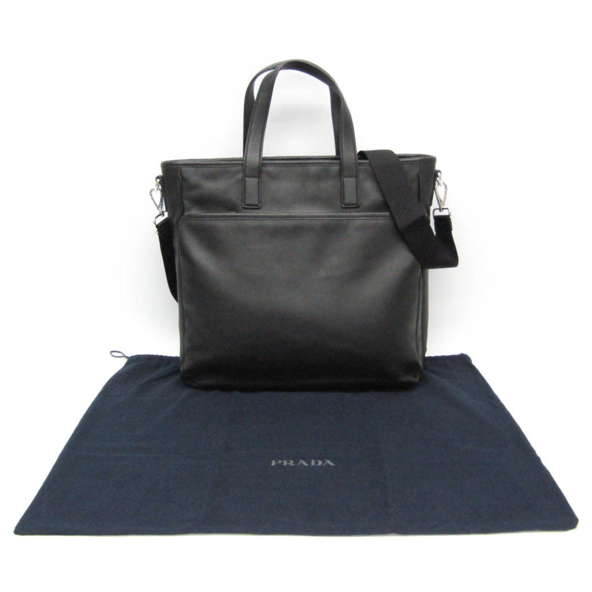 Prada Prada Men's Leather Handbag,Shoulder Bag Black Size ONE SIZE - 2 Thumbnail