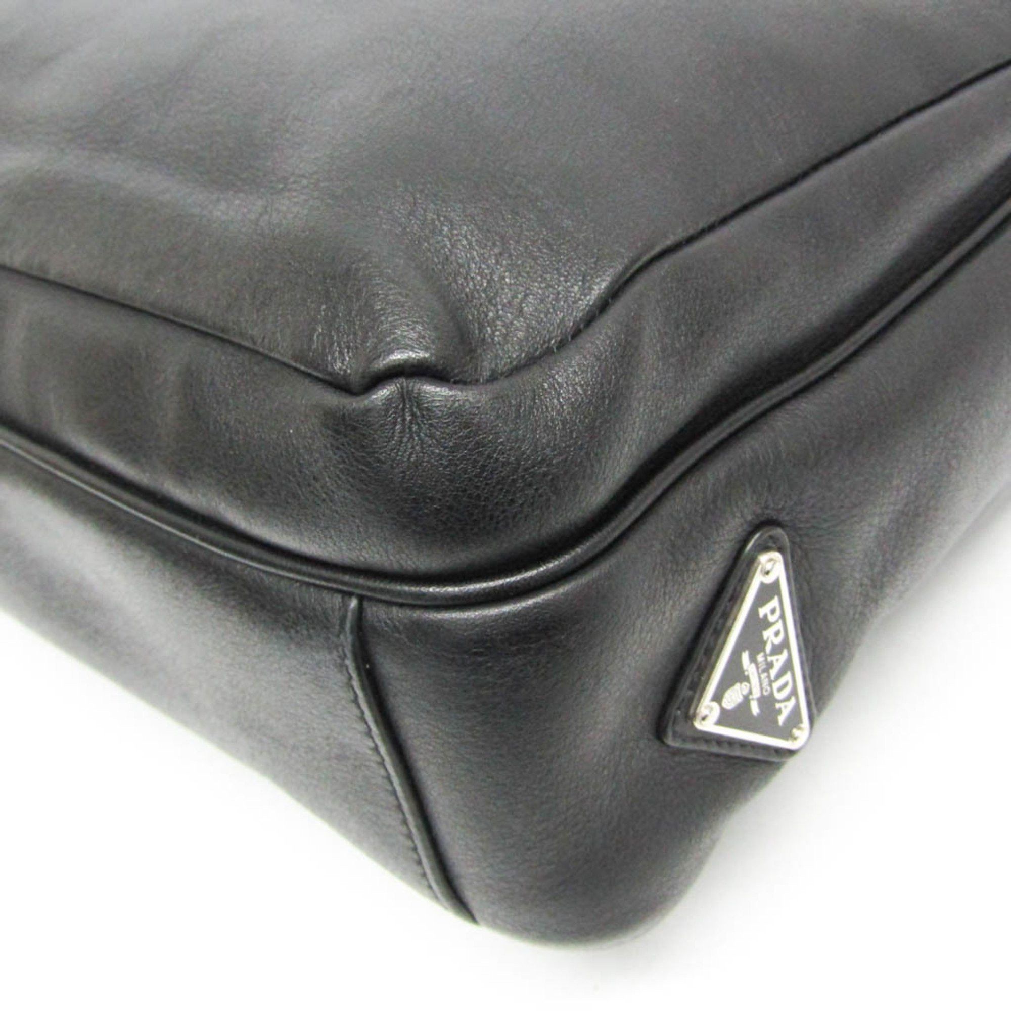 Prada Prada Men's Leather Handbag,Shoulder Bag Black Size ONE SIZE - 5 Thumbnail