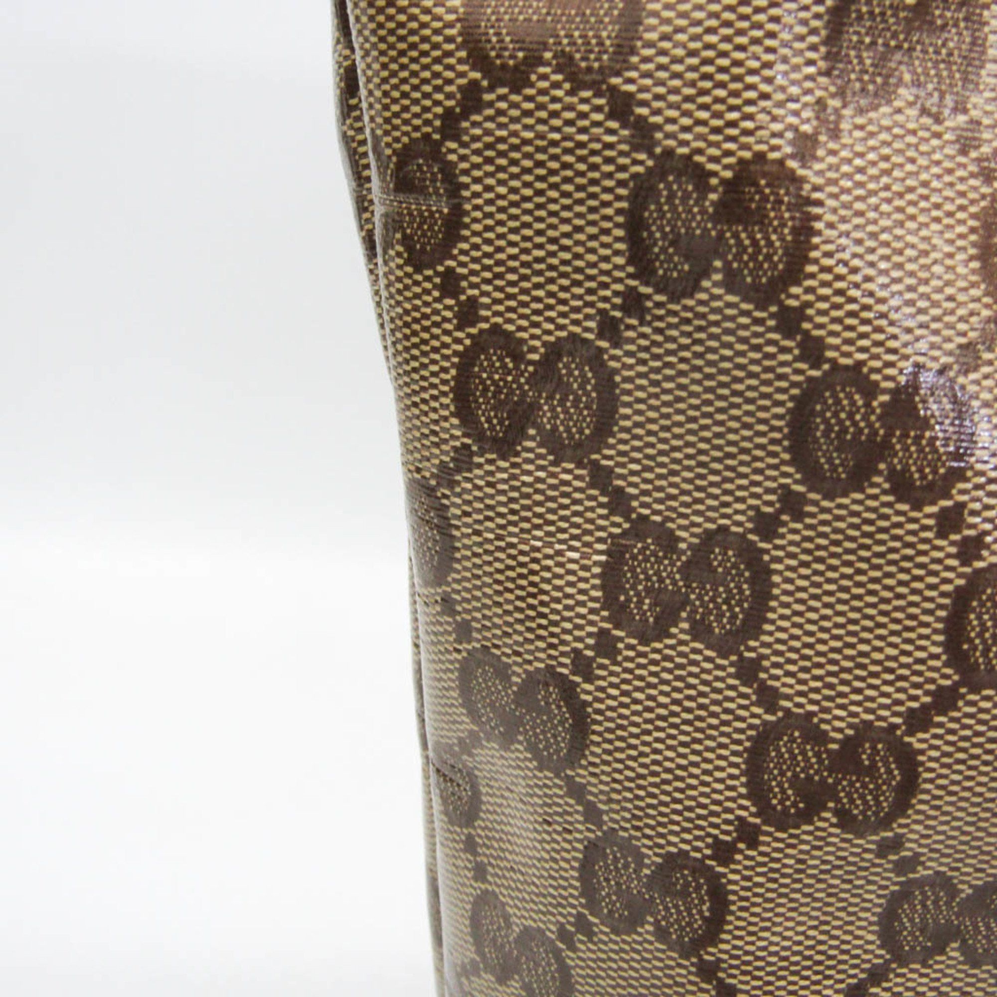 Gucci Gucci GG Crystal 353706 Women's PVC,Leather Tote Bag Beige,Dark Brown Size ONE SIZE - 6 Thumbnail