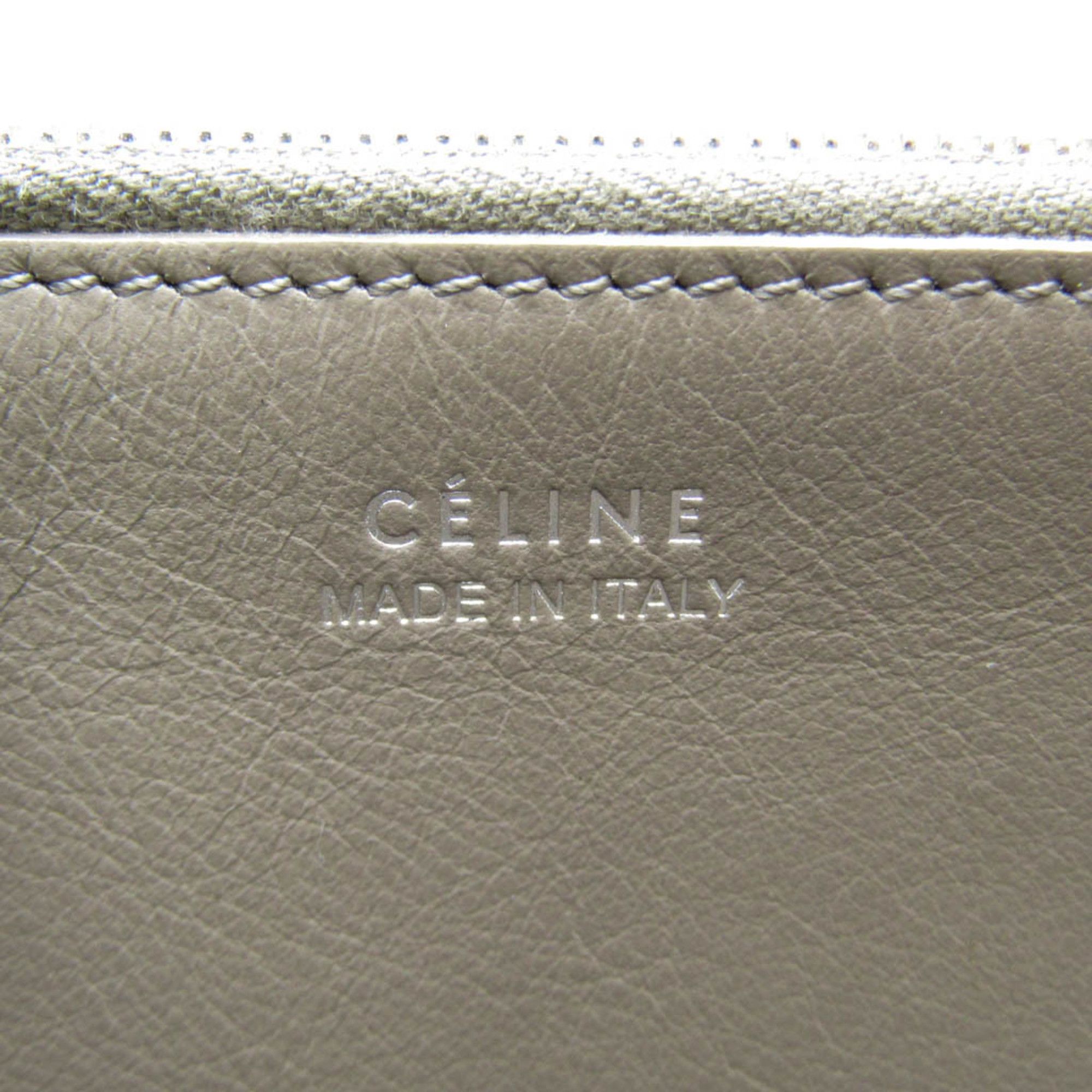 Celine Celine Bicolor Large Flap Multifunction Women's Calfskin Long Wallet (bi-fold) Gray,Pink Red Size ONE SIZE - 14 Thumbnail