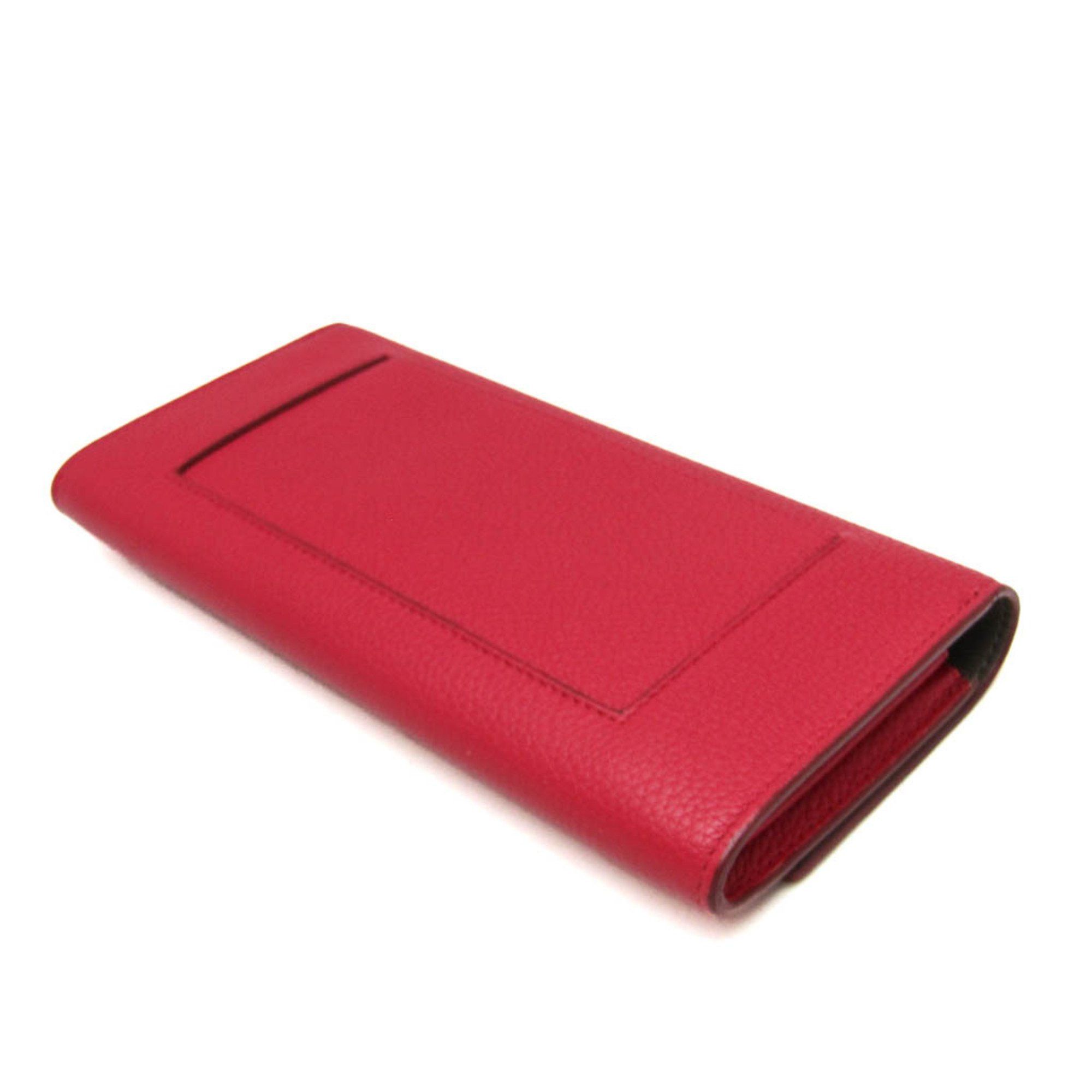 Celine Celine Bicolor Large Flap Multifunction Women's Calfskin Long Wallet (bi-fold) Gray,Pink Red Size ONE SIZE - 2 Thumbnail