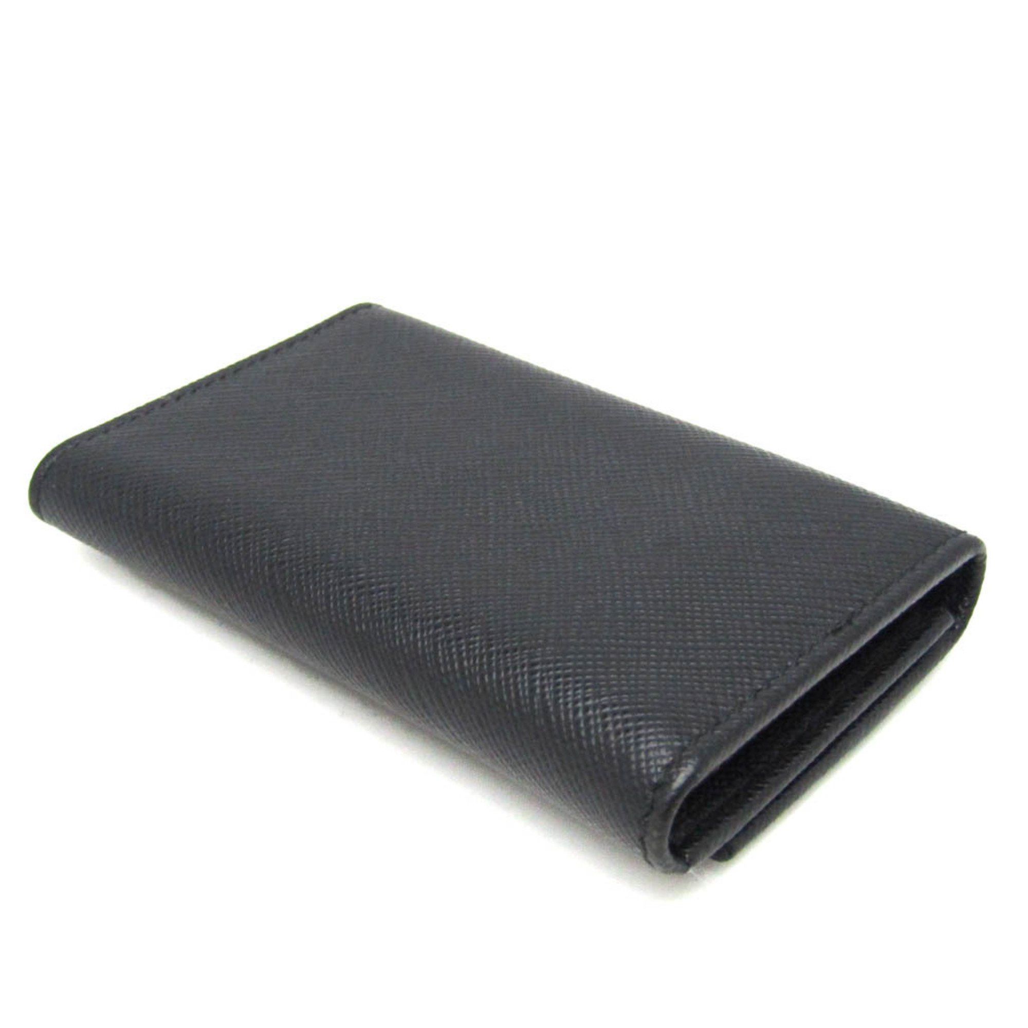 Prada Prada Saffiano 2PG222 Men's Leather Key Case Black Size ONE SIZE - 3 Thumbnail