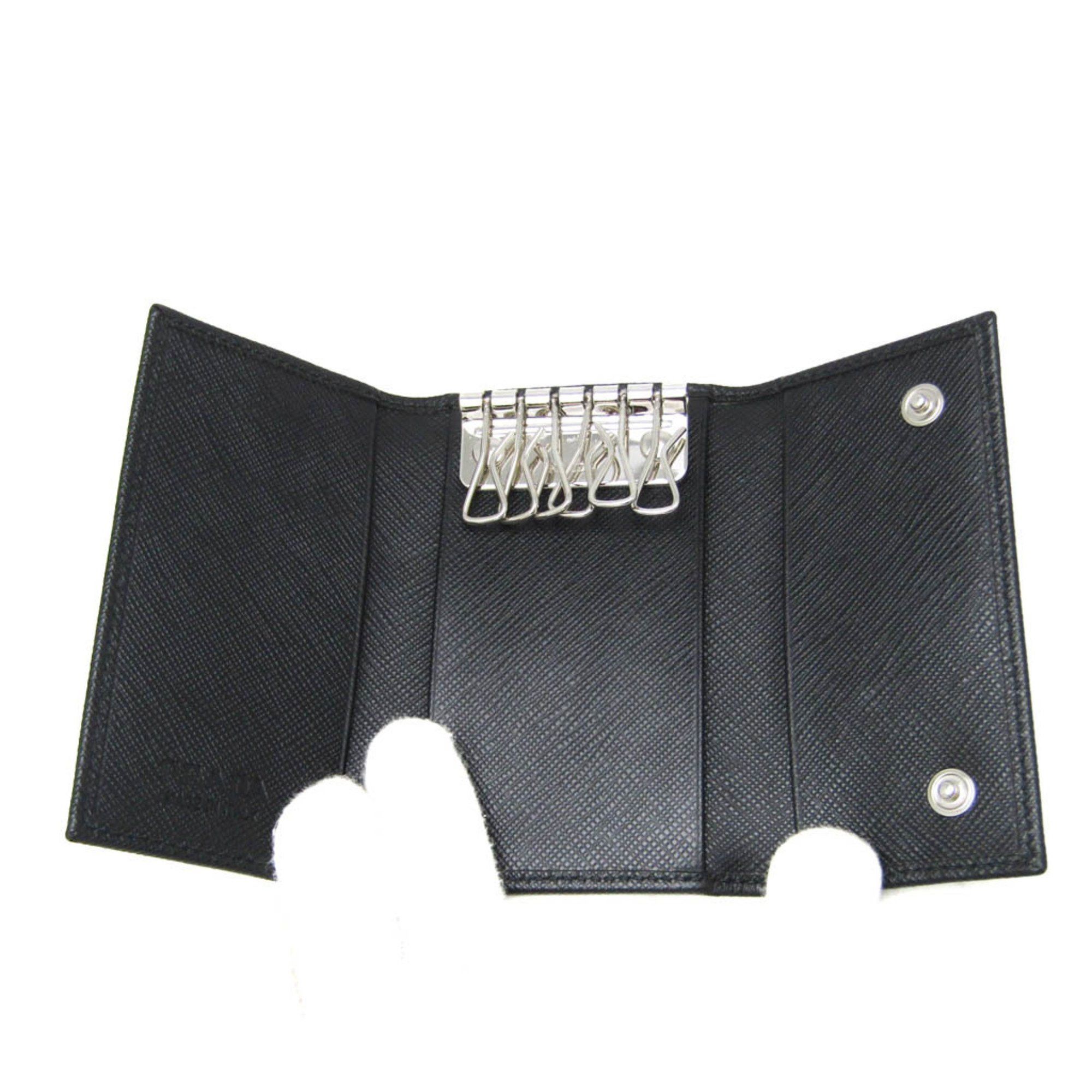 Prada Prada Saffiano 2PG222 Men's Leather Key Case Black Size ONE SIZE - 4 Thumbnail