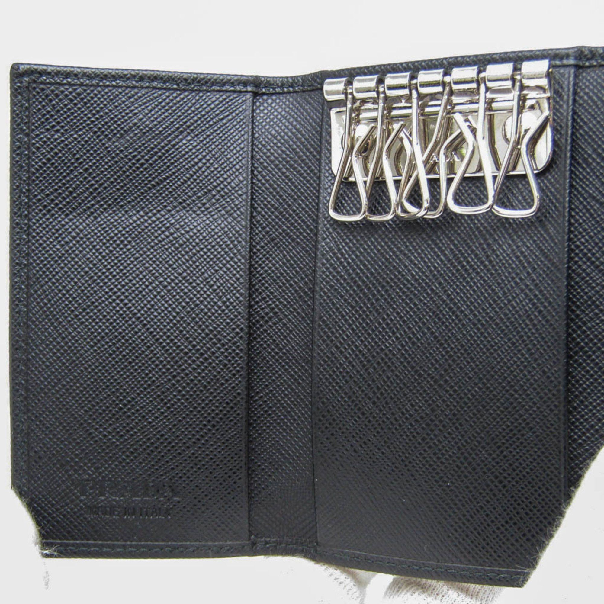 Prada Prada Saffiano 2PG222 Men's Leather Key Case Black Size ONE SIZE - 9 Thumbnail