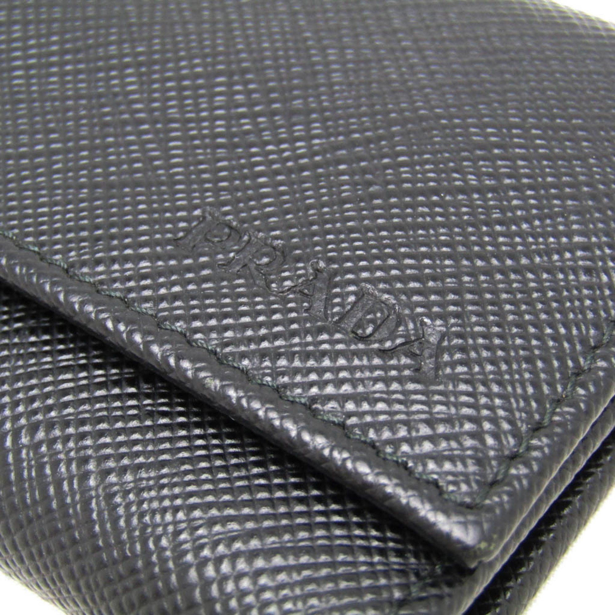 Prada Prada Saffiano 2PG222 Men's Leather Key Case Black Size ONE SIZE - 7 Thumbnail