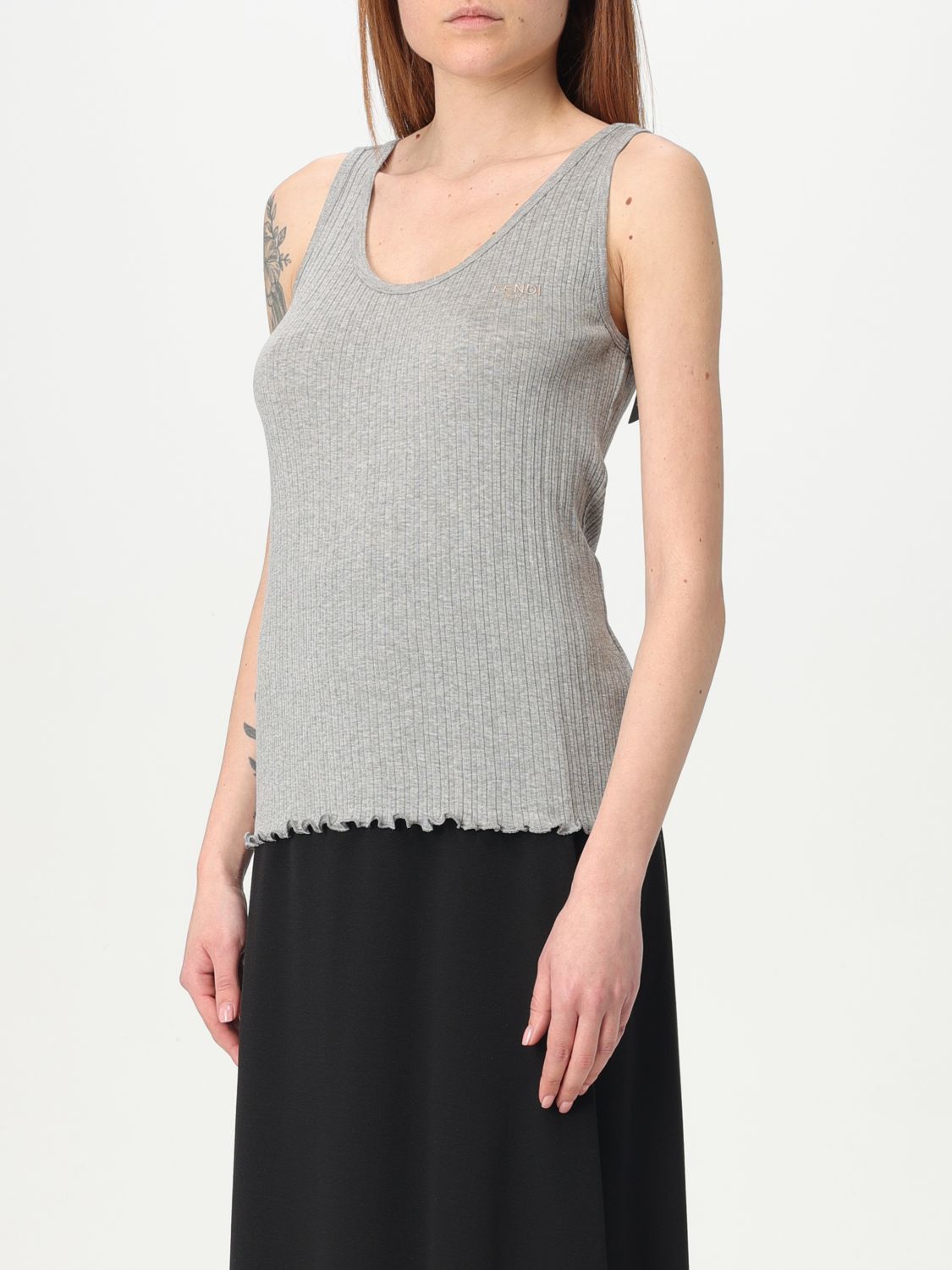 Fendi Fendi T-Shirt Woman Grey Size M / US 6-8 / IT 42-44 - 4 Thumbnail