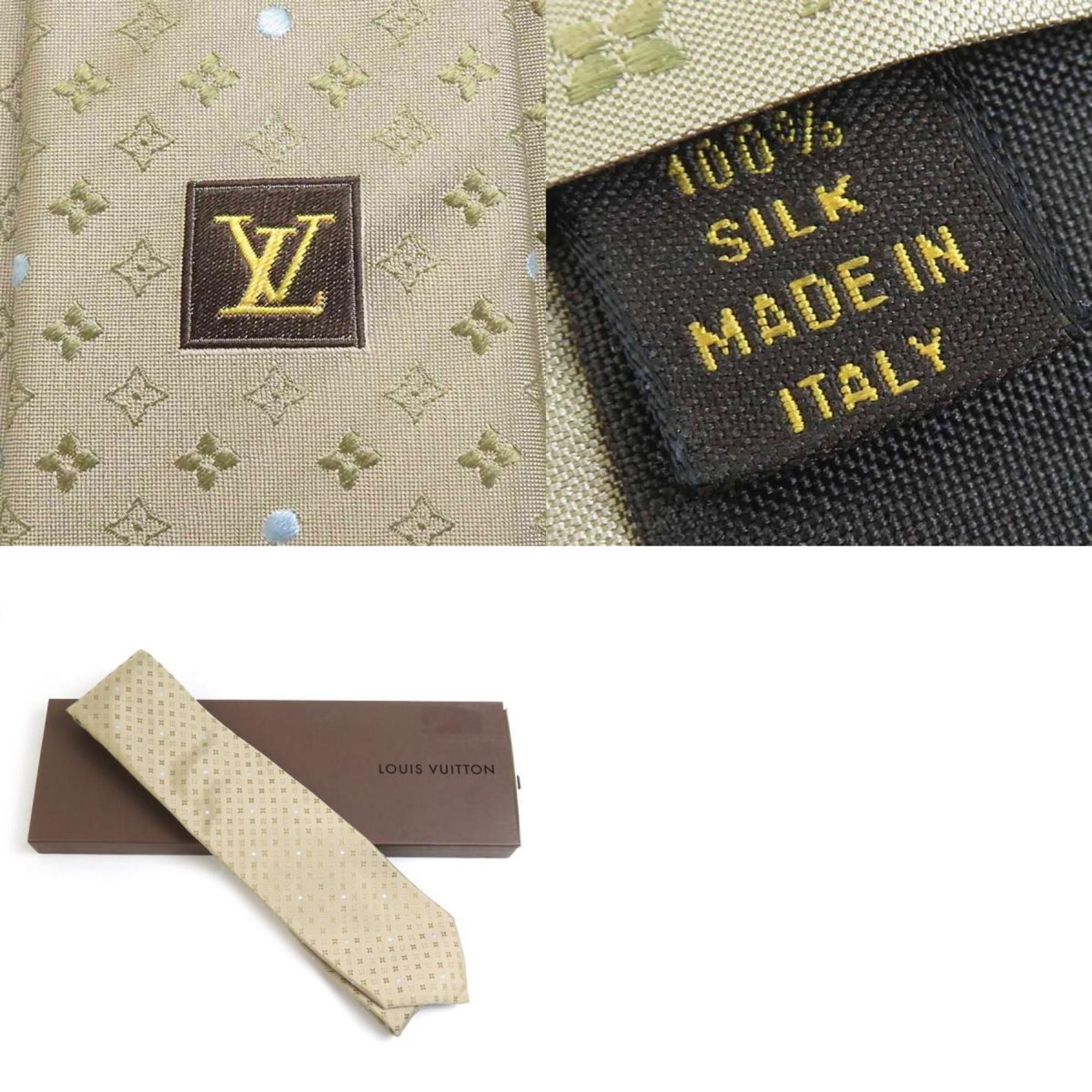 Louis Vuitton Louis Vuitton Silk Khaki Brown Necktie for Men h30936g Size ONE SIZE - 5 Thumbnail