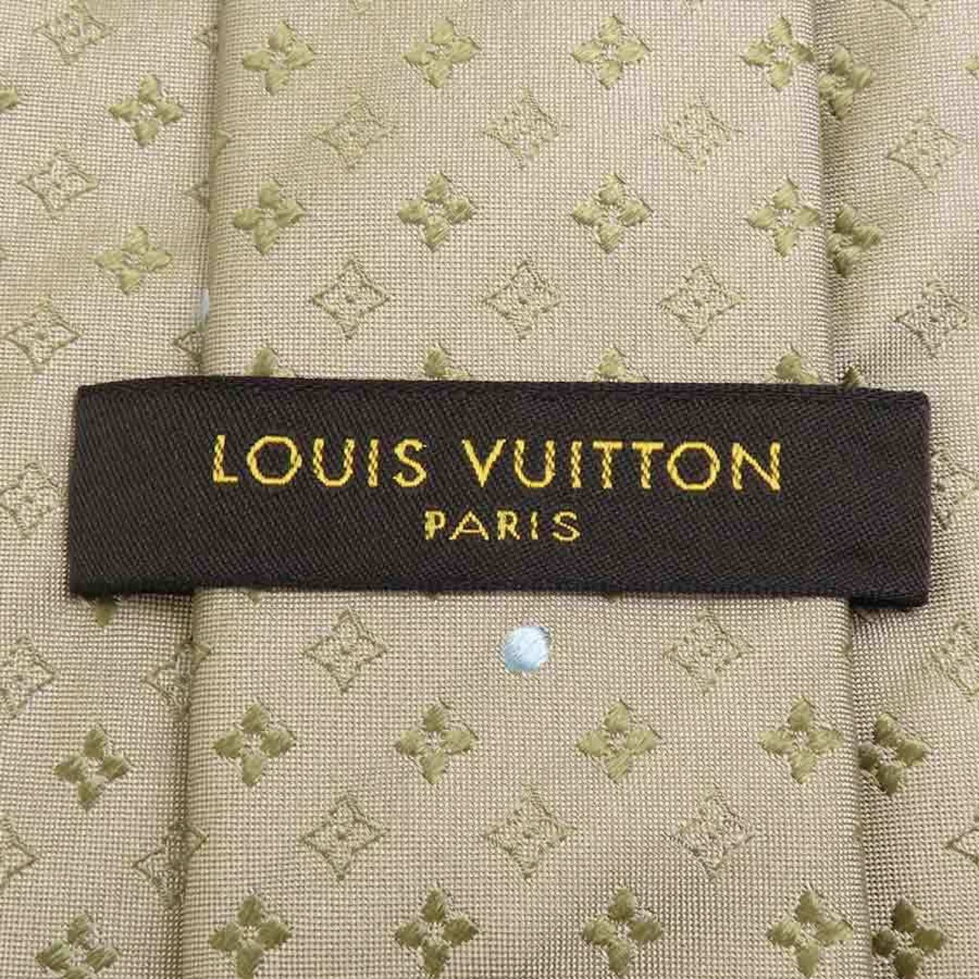 Louis Vuitton Louis Vuitton Silk Khaki Brown Necktie for Men h30936g Size ONE SIZE - 4 Thumbnail