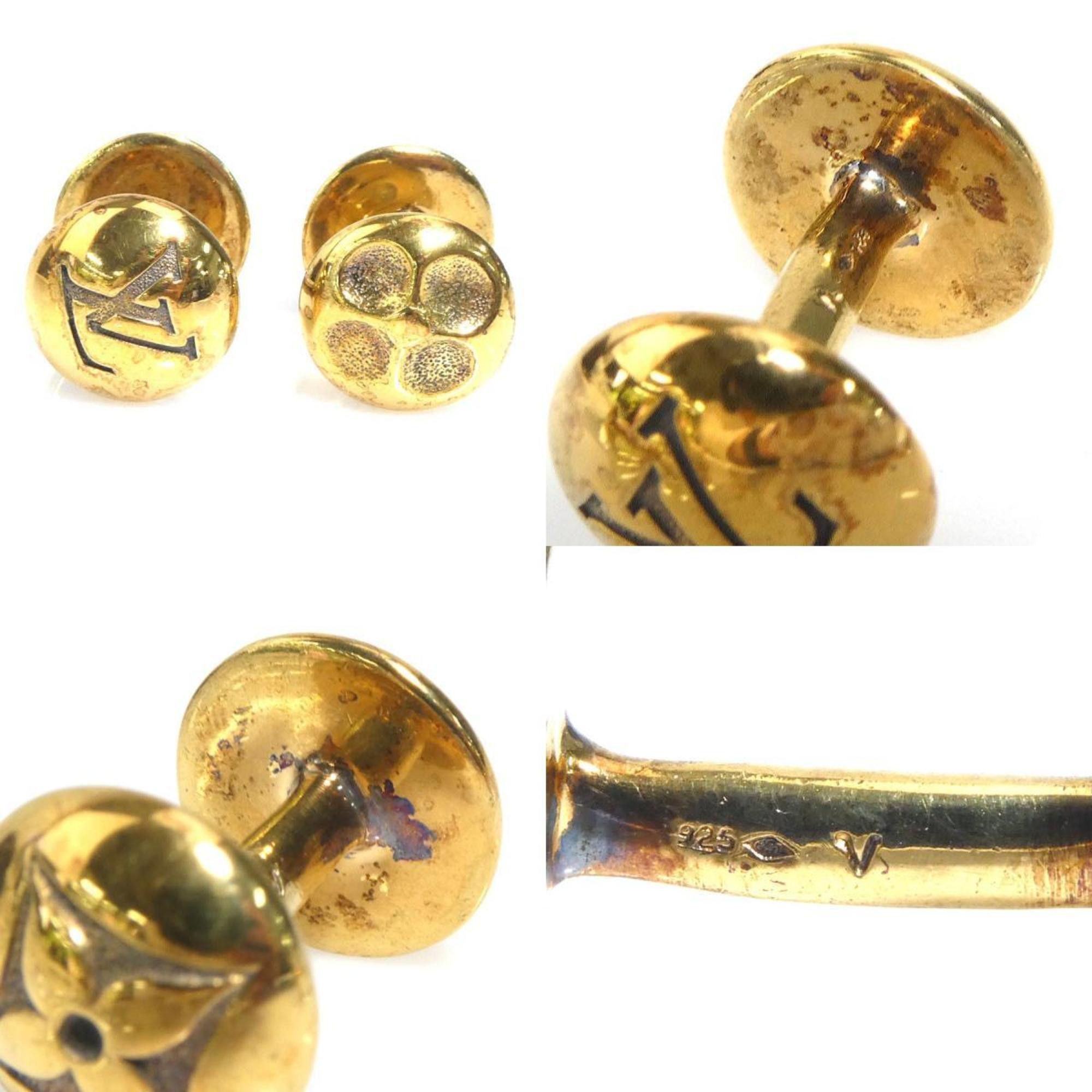 Louis Vuitton Louis Vuitton Cufflinks Damier Button de Manchette Metal Gold Men's M30974 55937g Size ONE SIZE - 4 Thumbnail