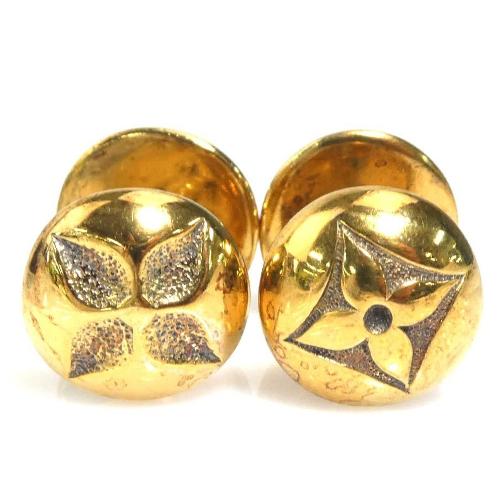 Louis Vuitton Louis Vuitton Cufflinks Damier Button de Manchette Metal Gold Men's M30974 55937g Size ONE SIZE - 2 Thumbnail