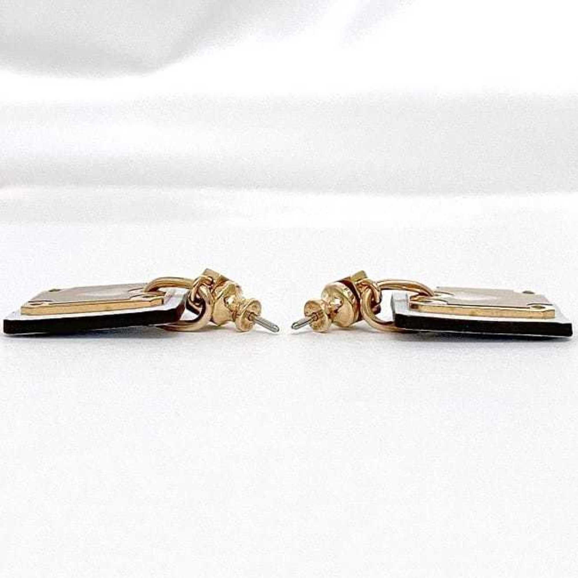 Hermes Hermes earrings As Doucour f-22435 Pink gold Light blue Ace of Hearts Heart GP Leather Swift leather U stamp HERMES Gold Swing Genuine Size ONE SIZE - 4 Thumbnail