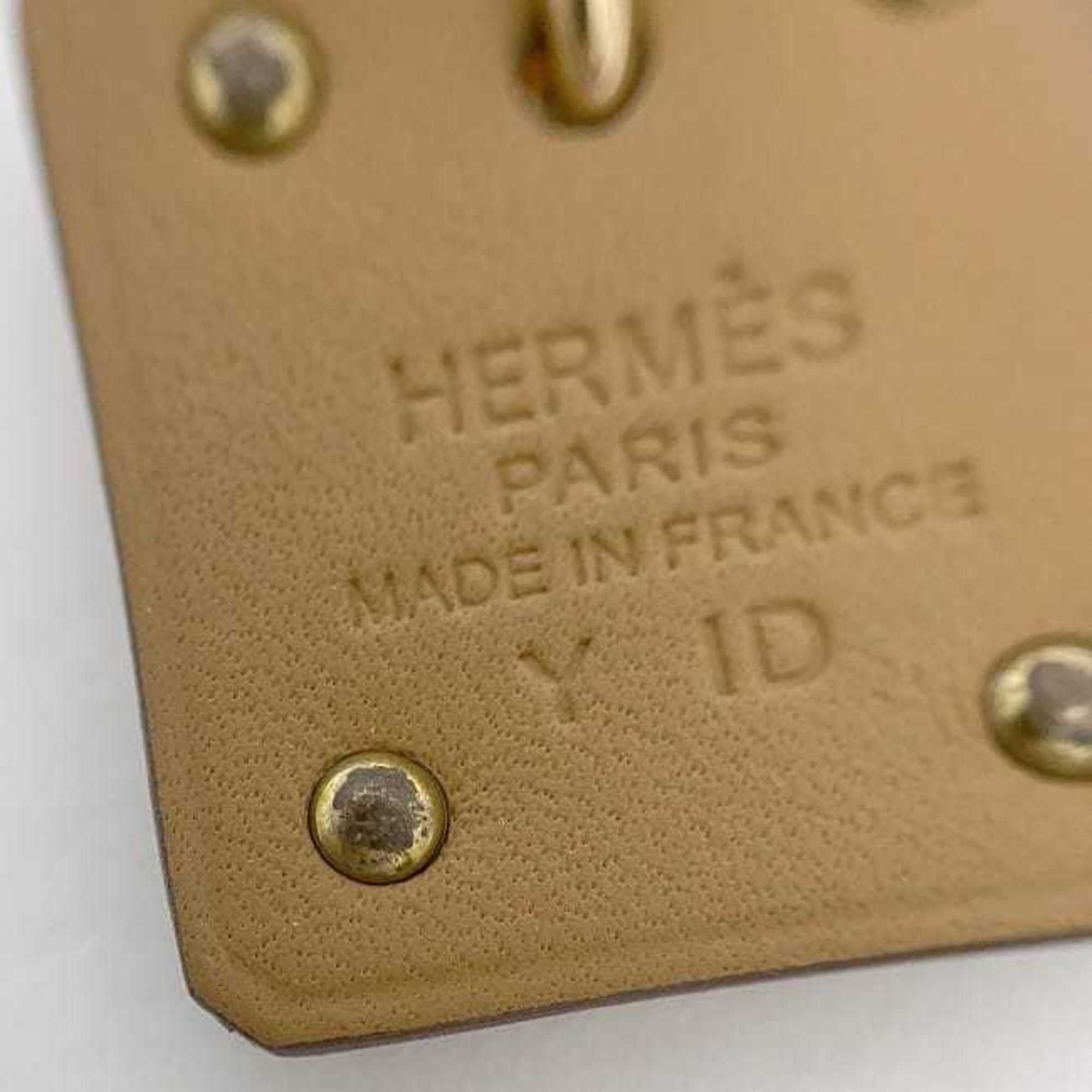 Hermes Hermes Necklace As Doucour PM f-22434 Pink Gold Brown Ace of Hearts Heart GP Leather Swift Y Stamp HERMES Pendant Square PG Size ONE SIZE - 8 Thumbnail